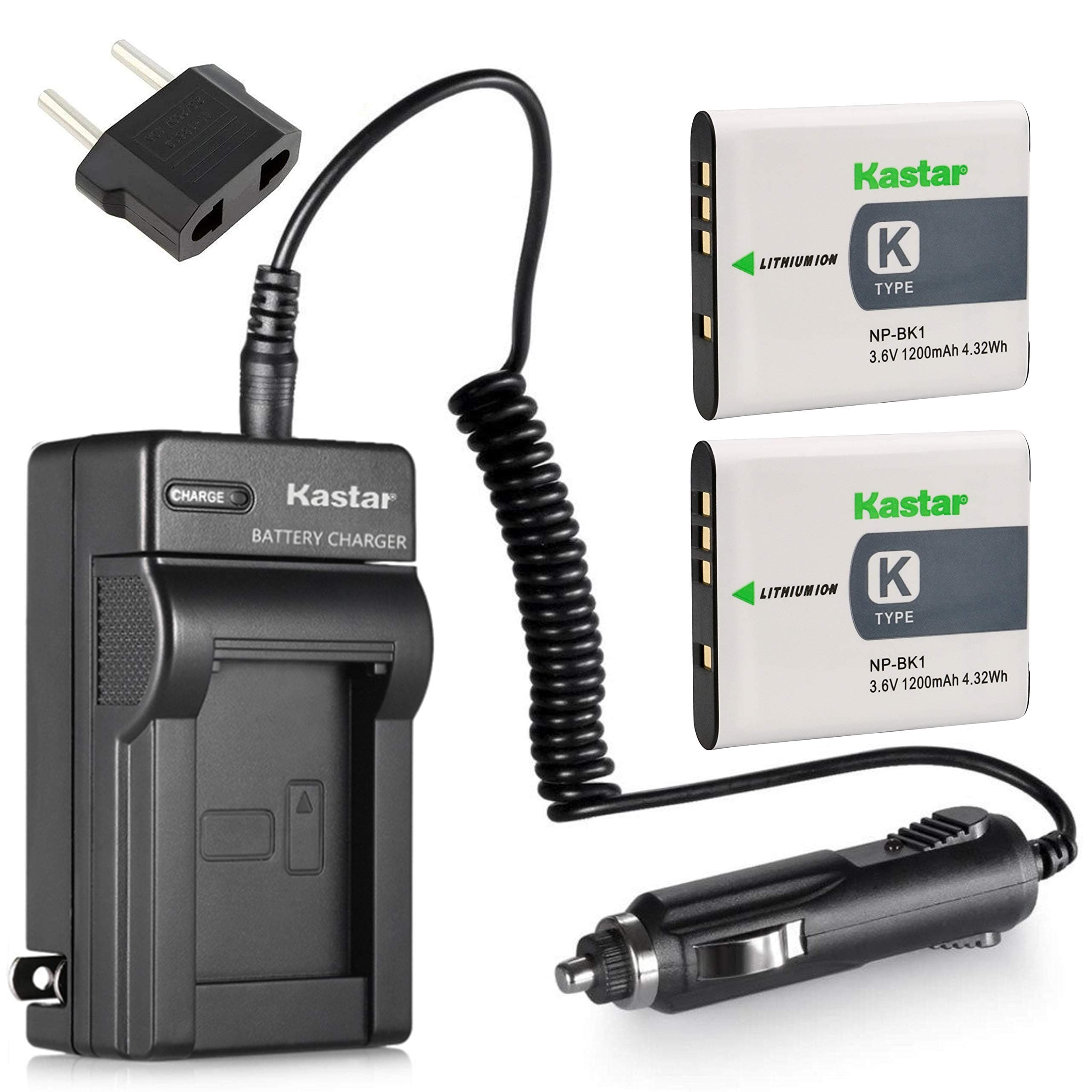 Kastar Battery 2-Pack +Charger Replacement for Sony NP-BK1, BC-CSK, Bloggie MHS-CM5, MHS-PM5, Cyber-Shot DSC-S750, DSC-S780, DSC-S950, DSC-S980, DSC-W180, DSC-W190, DSC-W370, Webbie MHS-PM1 Camera