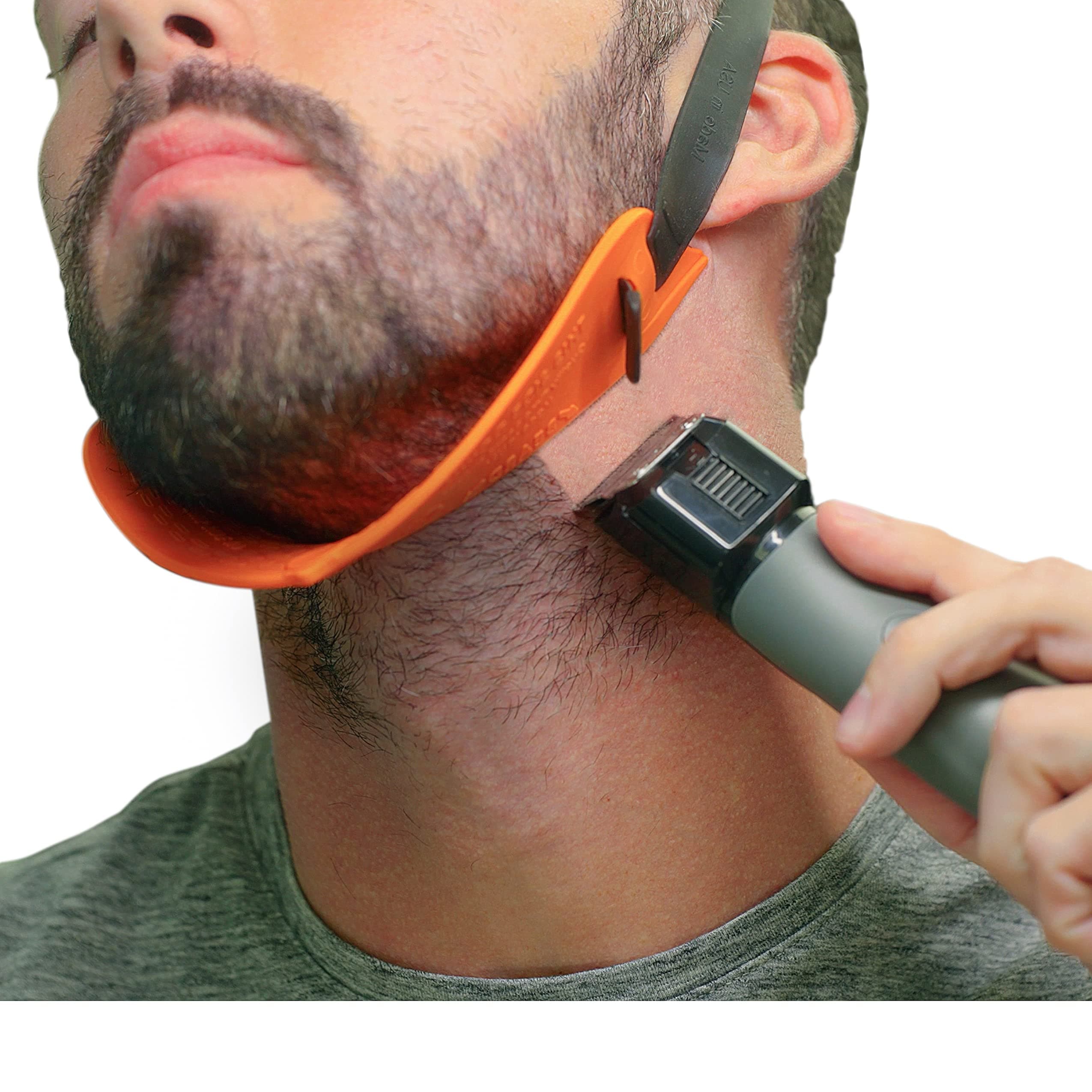 Quality Time Beard Neckline Shaper Guide: the Original Premium Hands-Free, Durable, Adjustable, Beard Template, Do-it-yourself Neck Haircut Tool, Beard Lineup Shaping Guard/Stencil, Made in USA