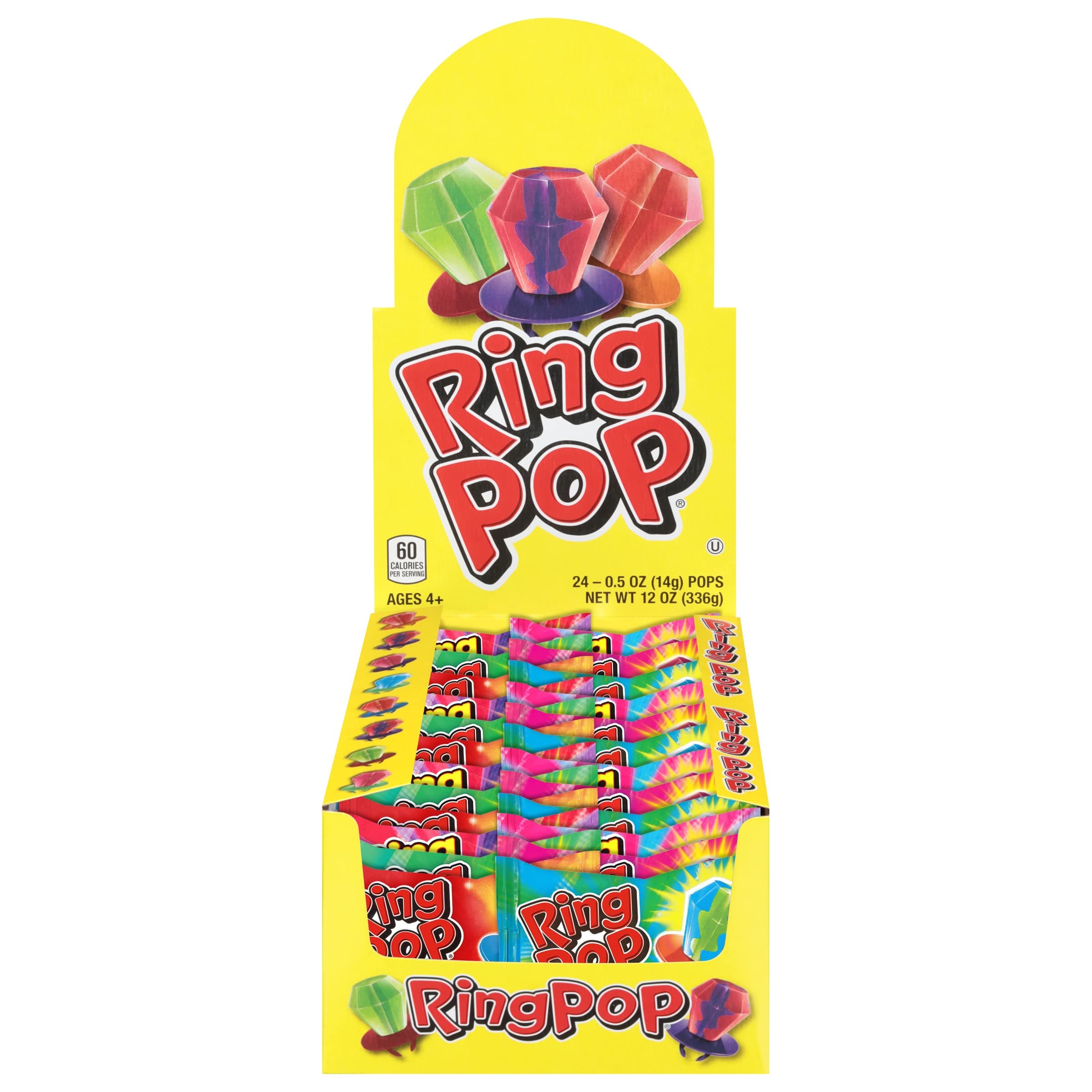 Ring Pop Bulk Lollipops Variety Party Pack Individually Packaged - 24 Assorted Flavored Lollipops - Funny Candy for Birthdays and Celebrations