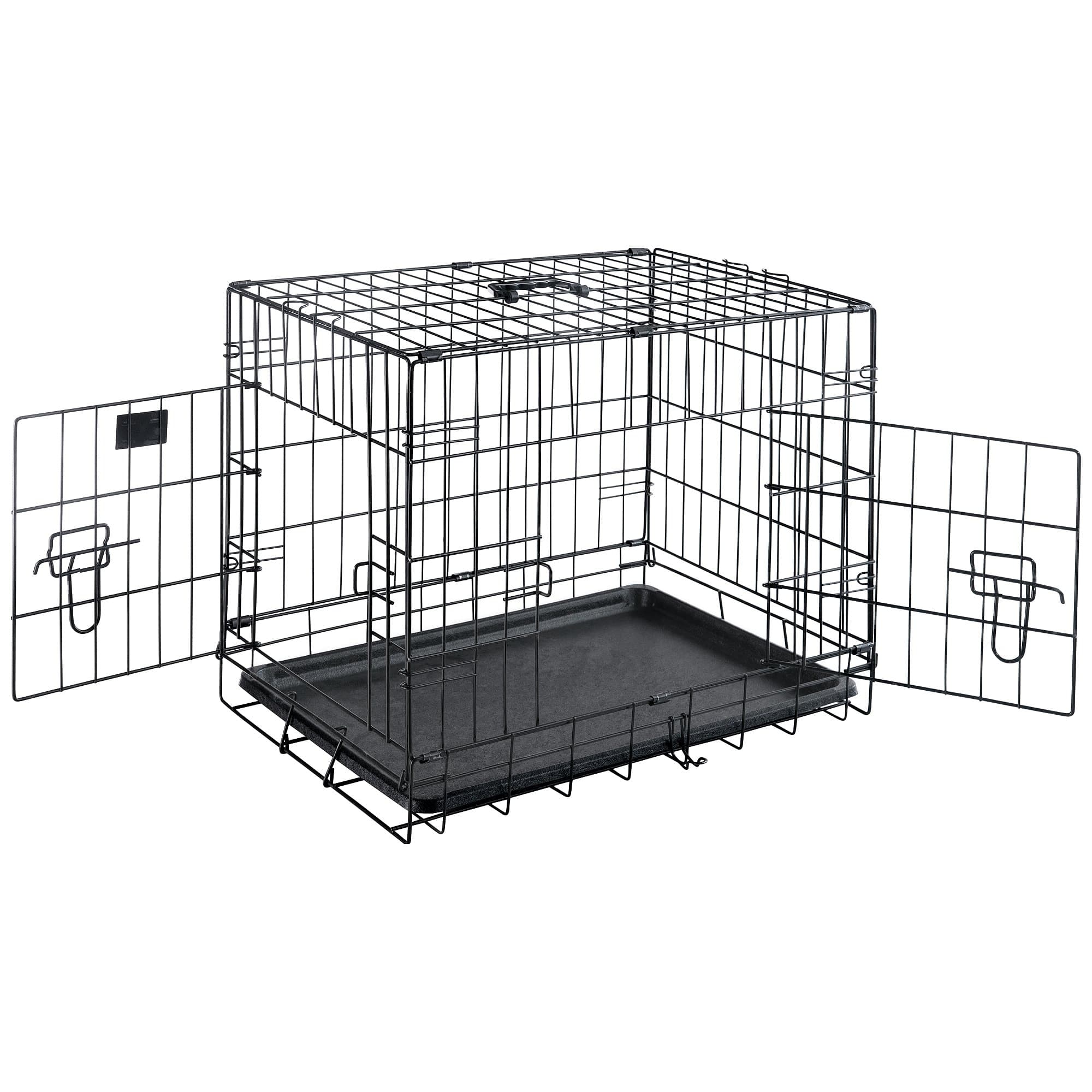 Pet Trex PT2300 24" Folding Pet Crate Kennel All Metal Cage for Dogs, Double Door