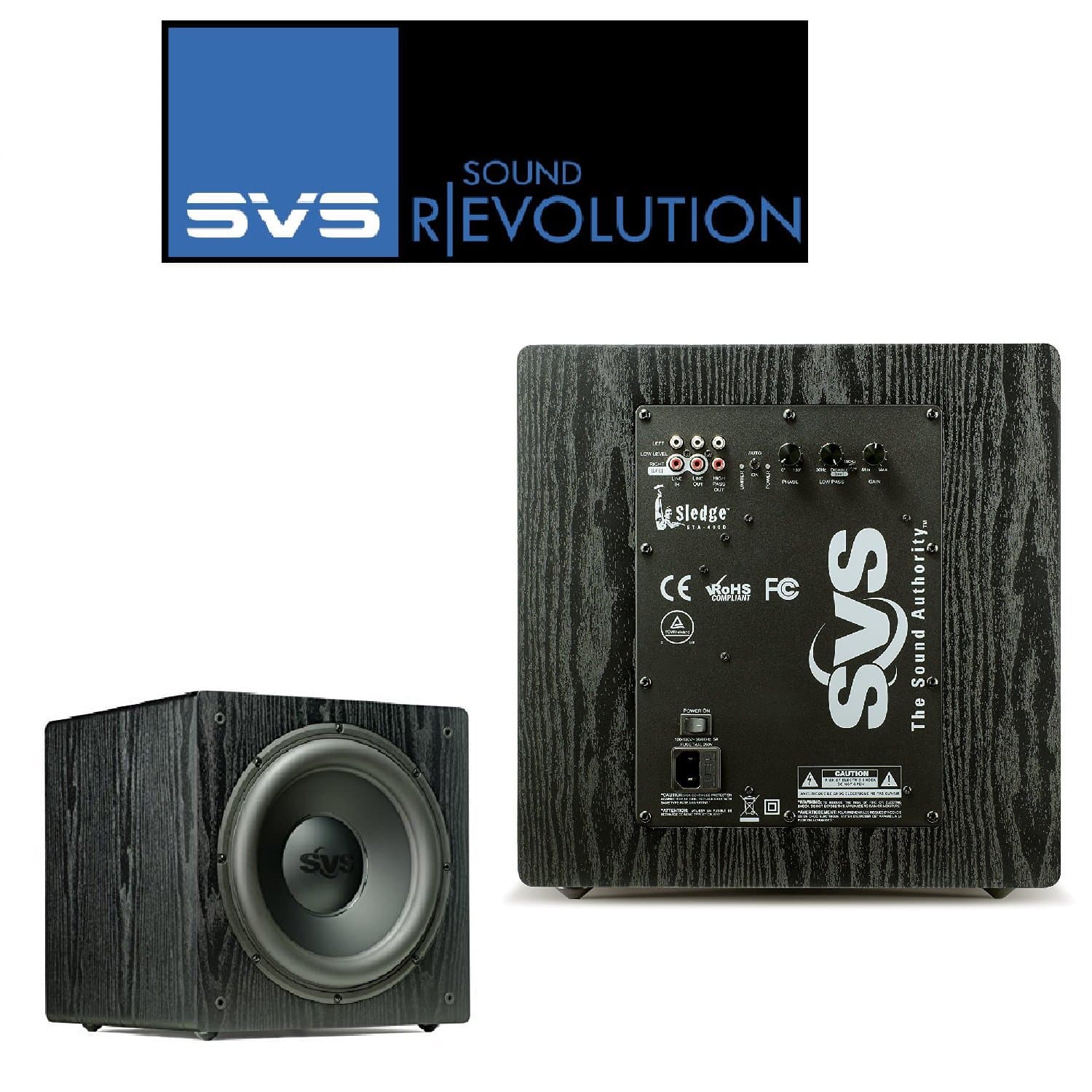 (1 Pair) SVS SB12-NSD - 12", 400-watt DSP Controlled, Sealed Box Subwoofer (Black Ash) Bundle
