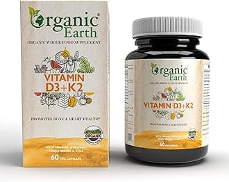 Plant Based VITAMIN D3+K2 I Supports Healthy Immune System | Crafted With Synergistic Blend of D3 From Lichen & K2 from Natto | Vegan, Gluten Free, Clean Nutrition I 60 Capsules