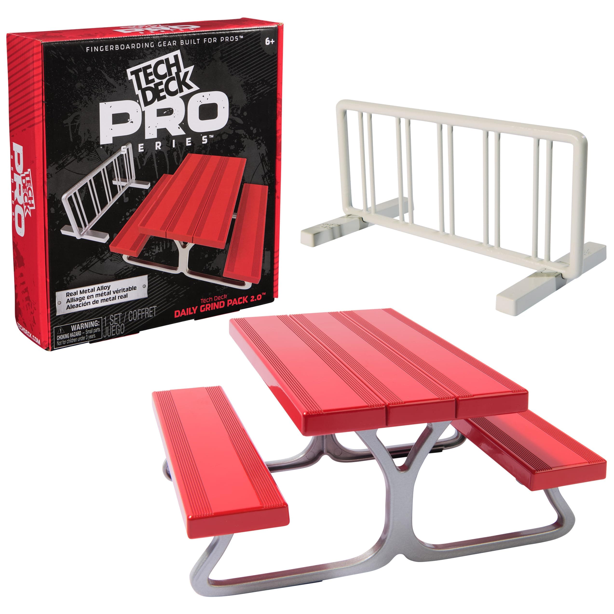 TECH DECK, Pro Series Daily Grind Pack 2.0 with Picnic Table and Bike Rack; Kids Toys for Boys Ages 6 and up (Mini Fingerboard Sold Separately)