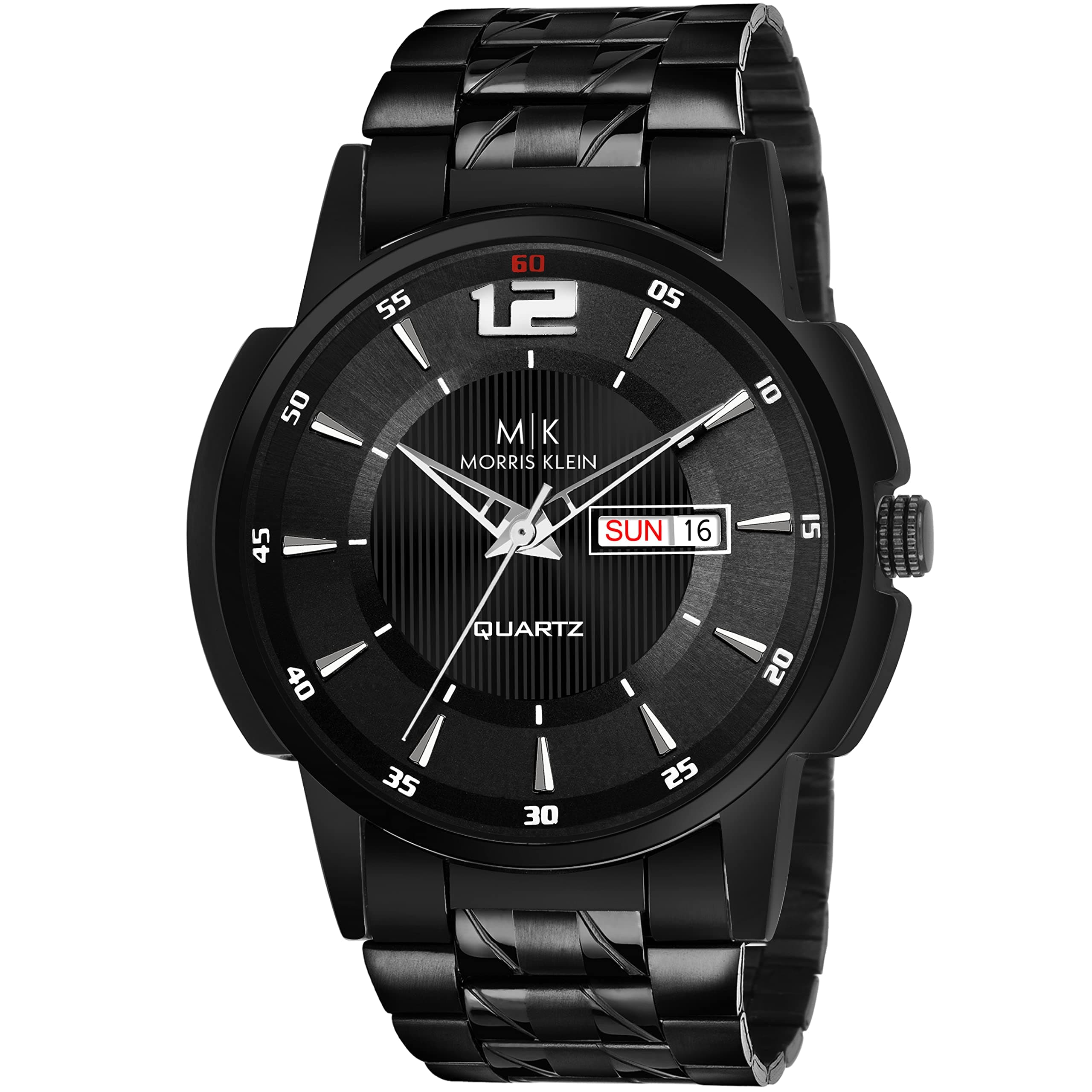 MORRIS KLEIN Original Black Plated Day & Date Functioning Analogue Dial Men's Watch (MK-1007)