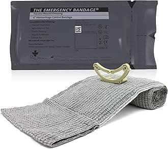 Ever Ready First Aid Israeli Compression Bandage – 6" Tactical Emergency Trauma Dressing for Bleeding Control, First Aid & EMS Use – Black – FSA/HSA Eligible