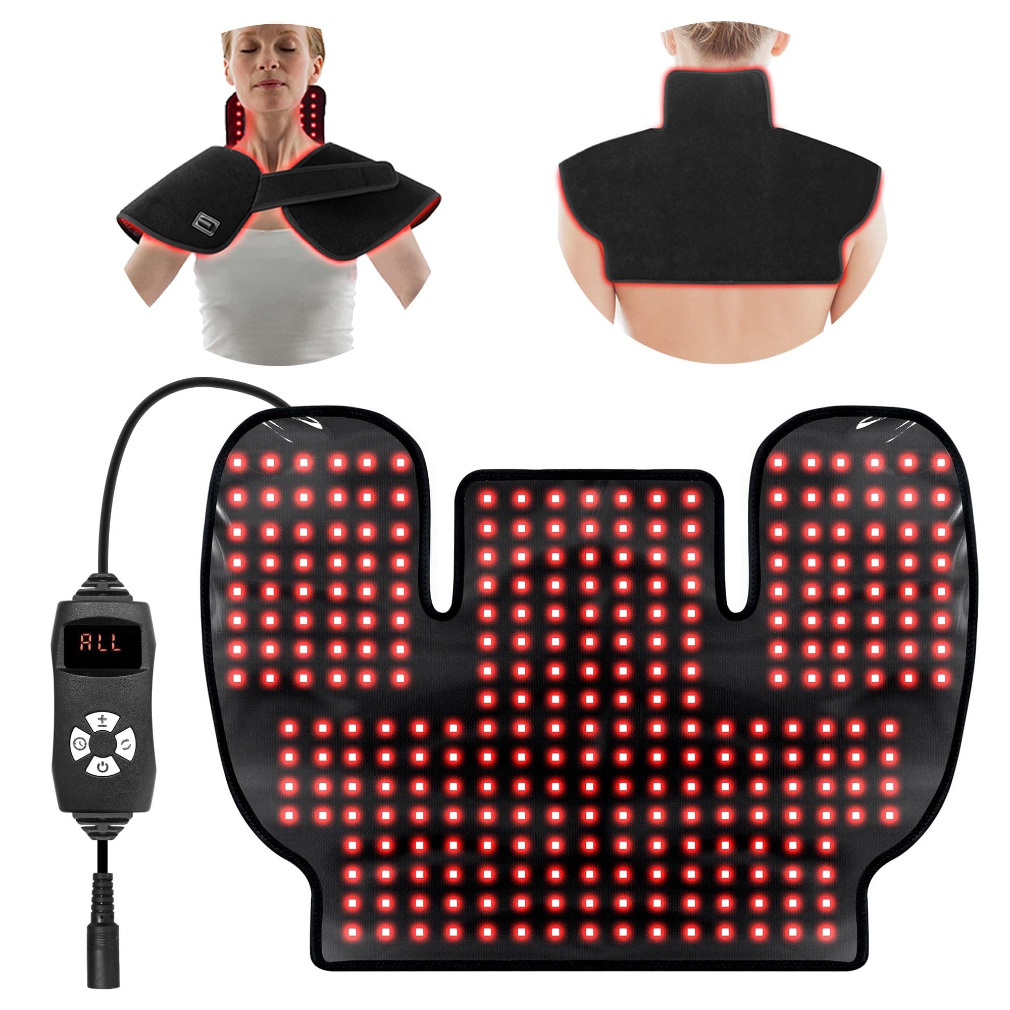 LED Red Light Therapy Device: Infrared Red Light Therapy 660nm&850nm Heated Pad for Body Neck Shoulder Upper Back, 36W Wearable Wrap Muscle Pain Relief for Women Men Home Office Travel