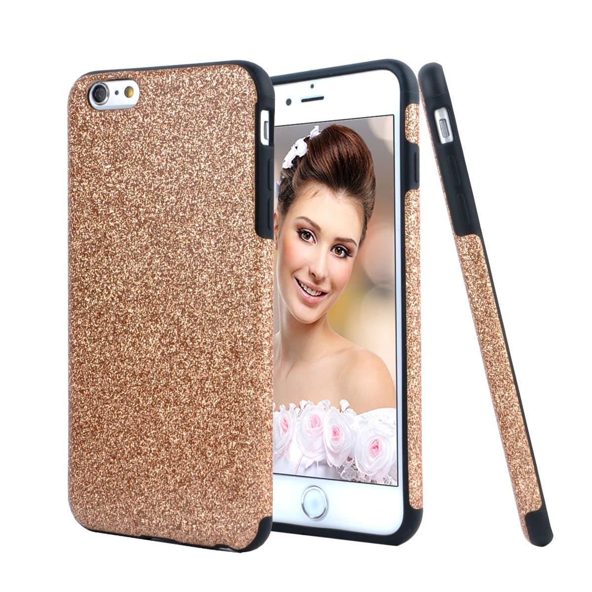 iPhone 6 / iPhone 6S Case Cover,HESPLUS Glitter Bling Anti-Shock Soft Gel Flexible TPU Rubber Case for iPhone 6 / iPhone 6S 4.7 Inch - Champagne