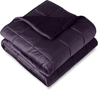 Bare Home Weighted Blanket Twin or Full Size 10lb (40" x 60") - Minky Fleece - Premium Heavy Blanket Nontoxic Glass Beads (Eggplant, 40"x60")