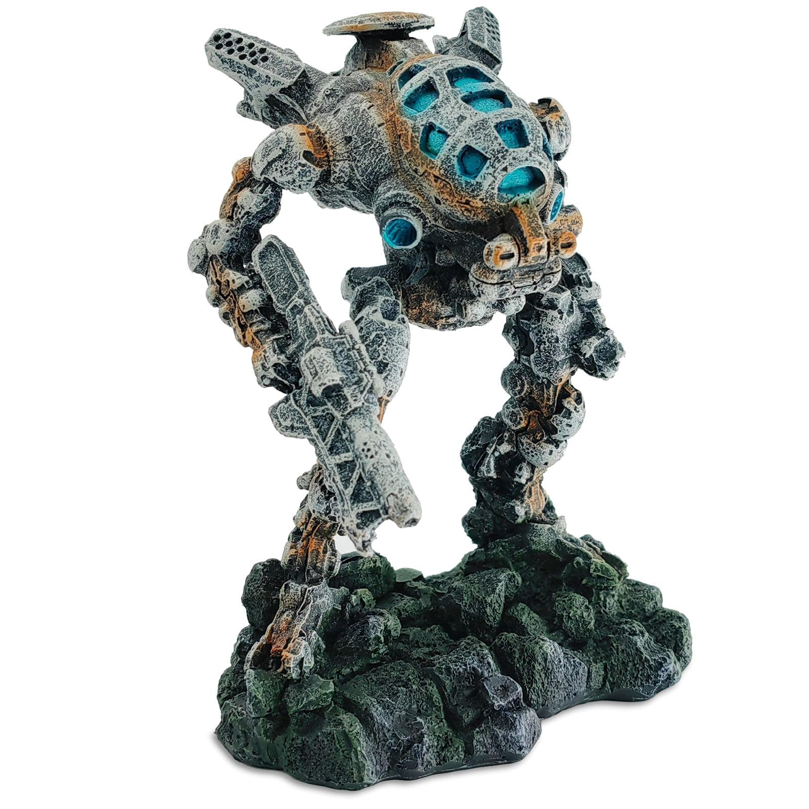 MITCHENIFY Machine Warrior Fish Tank Decorations, Resin Robot Aquarium Decorations, Betta Fish Tank Decor Accessories