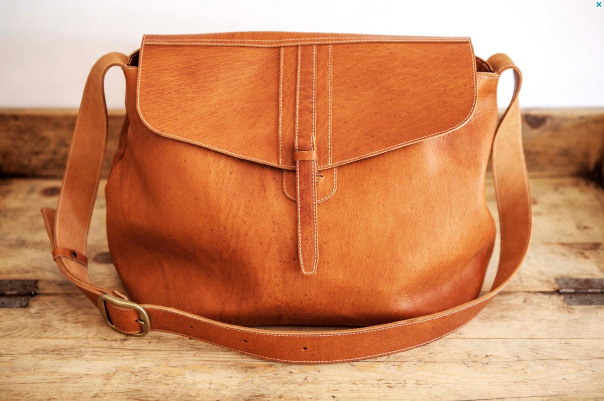 BOHO shoulder Leather BAG // Boho leather bag / Big tote bag with cross-body strap / Deer Leather bag / Boho chic bag / Ethnic leather bag // Cross-body leather bag ORGANIK