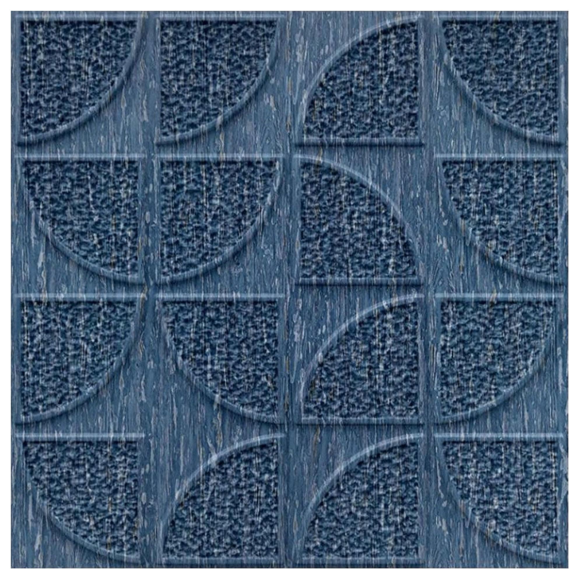 Kayra Decor 3D Self Adhesive Wall Panel - Electric Blue Color -(19.7" X 19.7" Covers 48.51 Sq. ft. (Pack of 18)