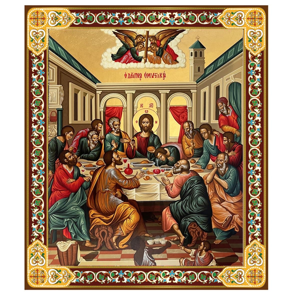 Needzo Last Supper Picture For Dining Room 7 1/2 Inch, Wall Hanging With Stand, Gold Foil