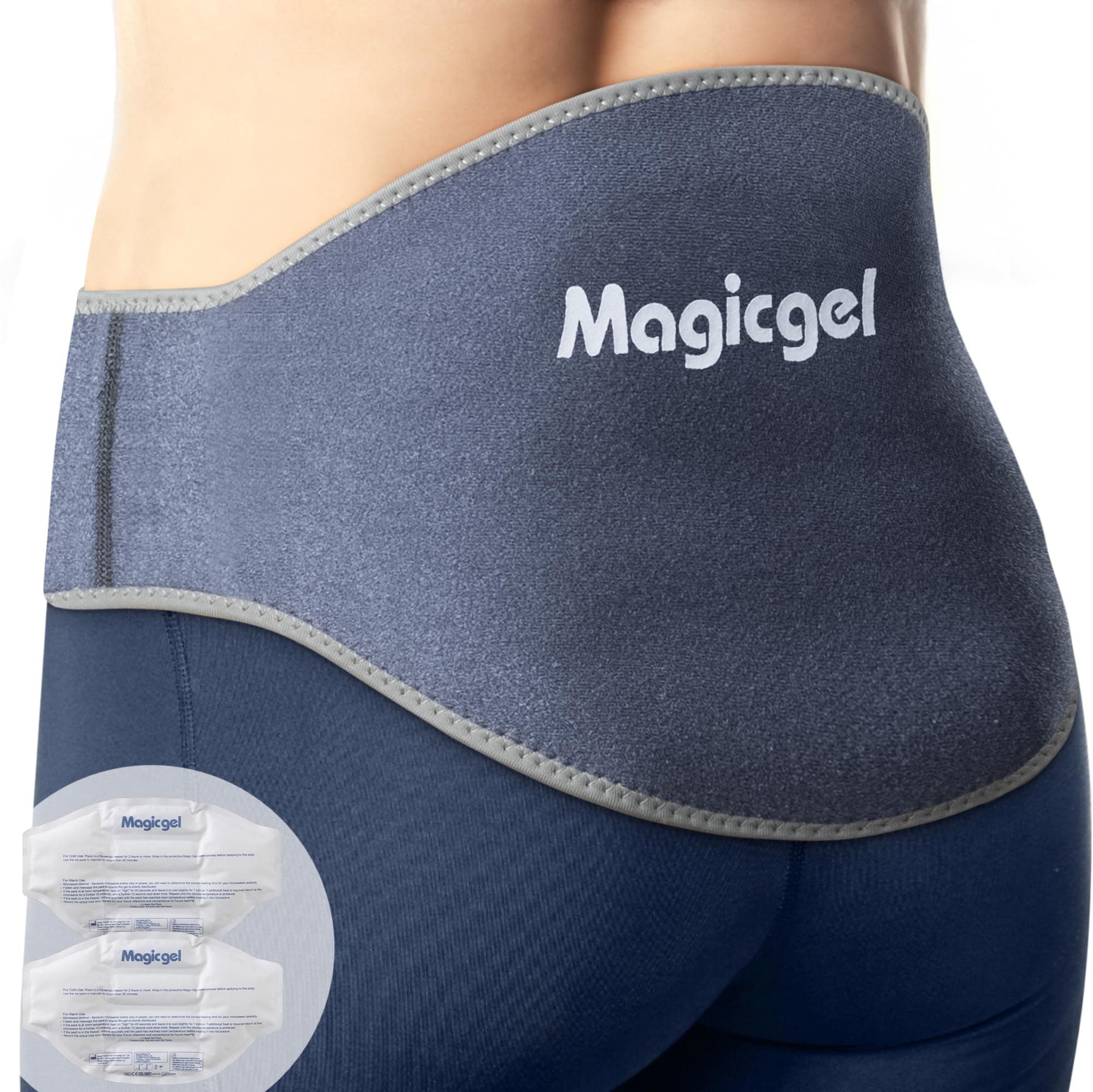 Magic Gel Ice Pack for Back - Reusable Cold Compress Hot and Ice Flexible Back Wrap for Hot or Cold Therapy - ICY Heat Pads Designed for Backs - Lower Body Cooling Packs