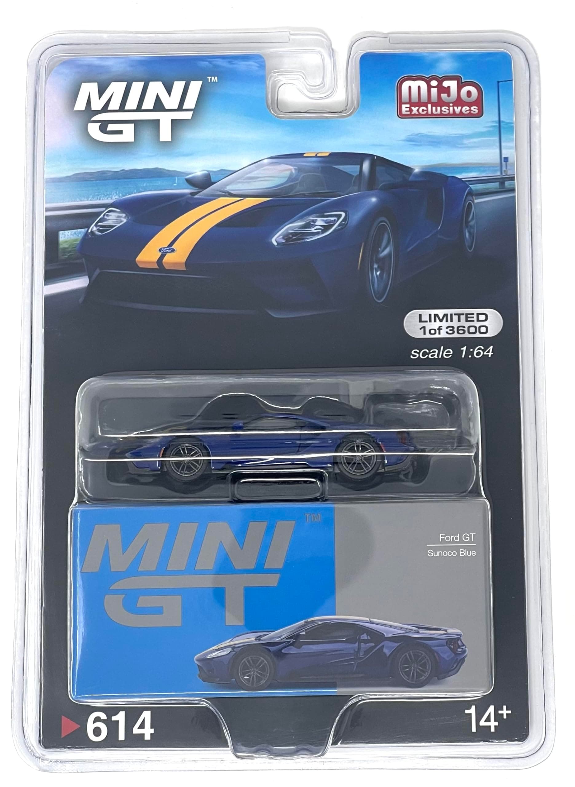 True Scale Miniatures Model Car Compatible with Ford GT Sconco Blue 1/64 Diecast Model Car MGT00614-MJ