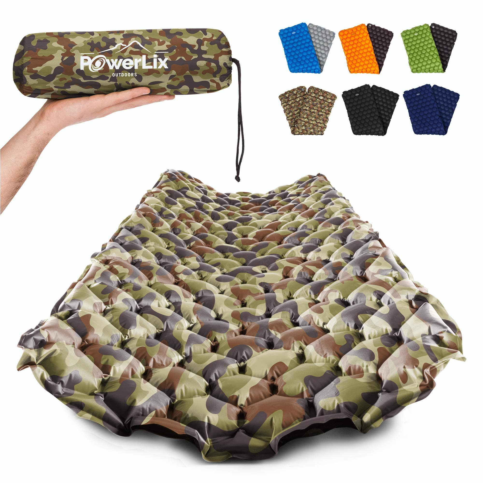 Camping Sleeping Pad - Ultralight Inflatable Camping Mattress Sleeping Mat for Backpacking, Hiking, Compact Lightweight Sleeping Pad for Camping, Inflation Bag/Repair Kit Included