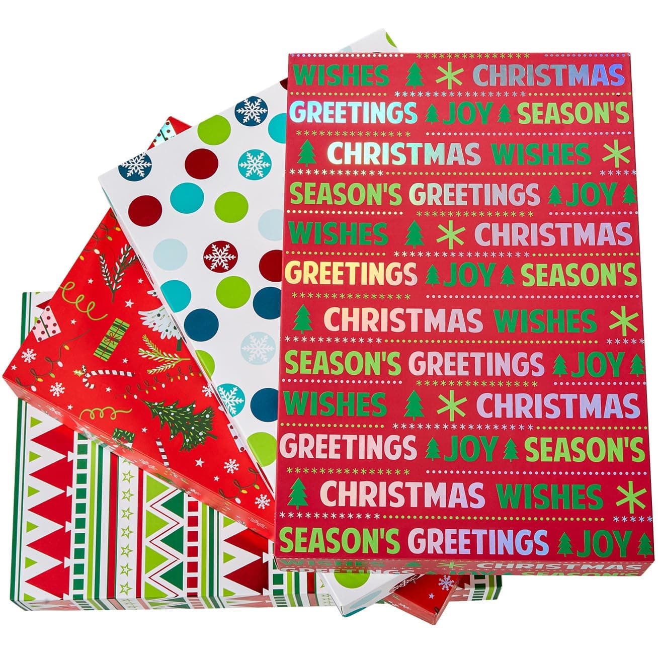 12 Pack 14" Red Large Christmas Gift Boxes With Lids For Clothes Presents