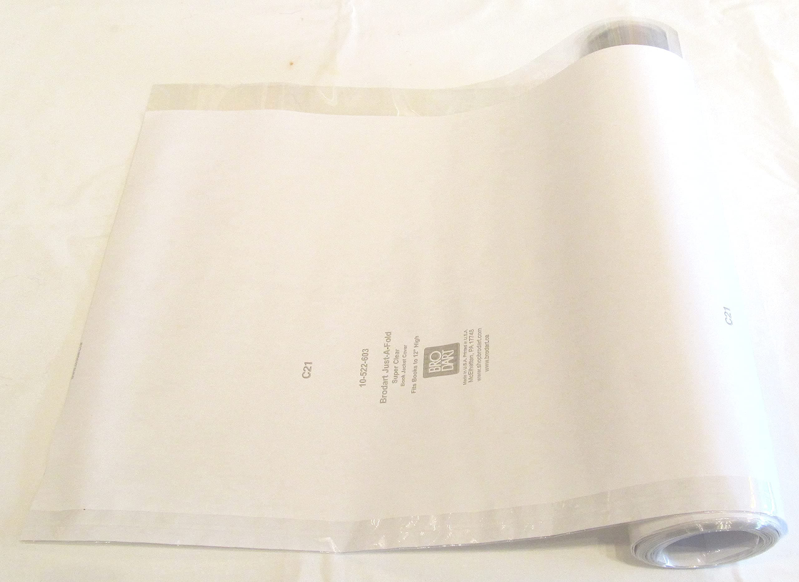 5 yard 12" Brodart Just-a-Fold Book Jacket Covers - 2 MIL polyester mylar, super clear