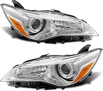 2015 2016 2017 Camry Headlight Assembly Headlights for 2015-2017 Toyota Camry Headlamp Replacement Left and Right - Chrome Housing Pair（W/O Bulbs）