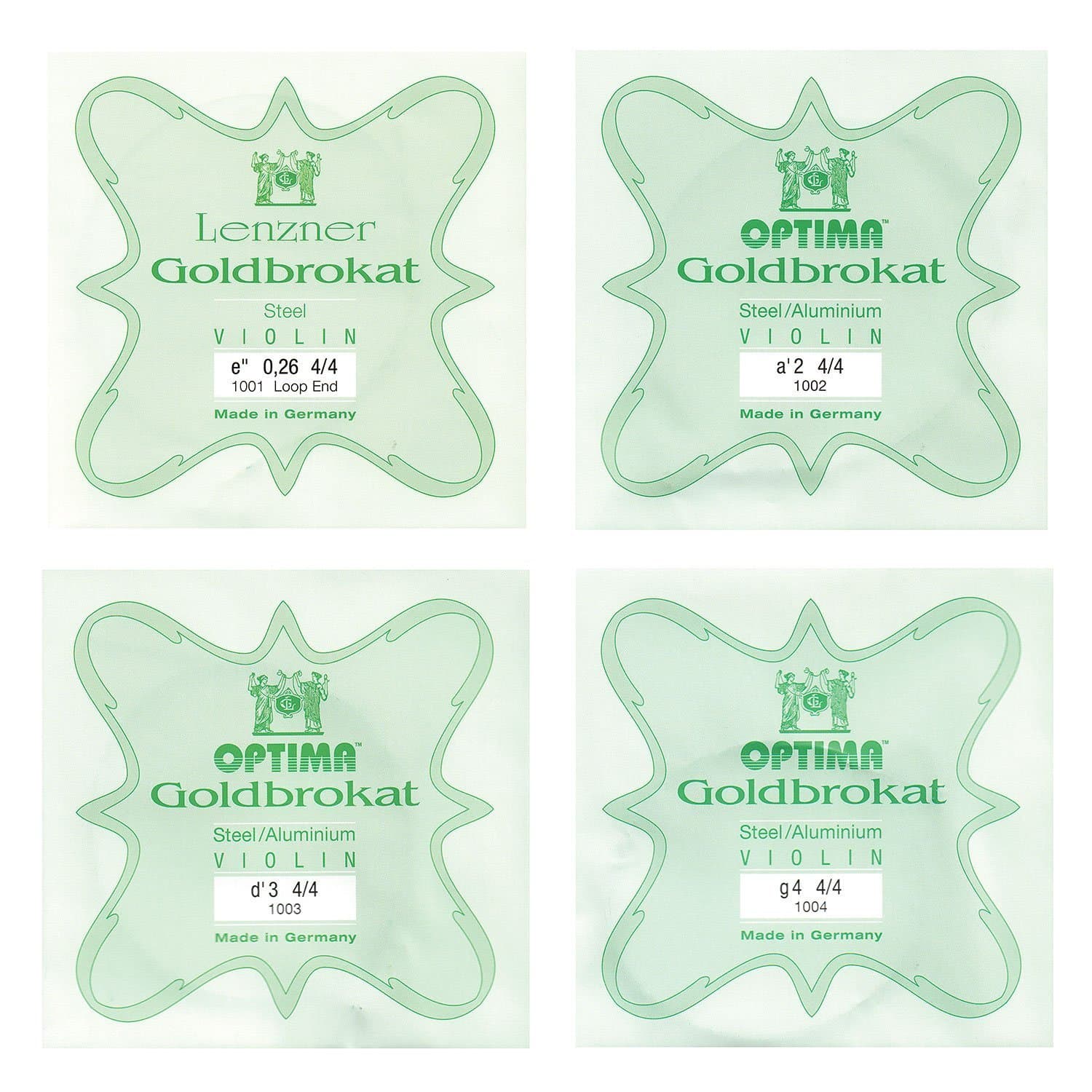 Goldbrokat 4/4 Violin String Set - Medium Gauge - Loop-End E