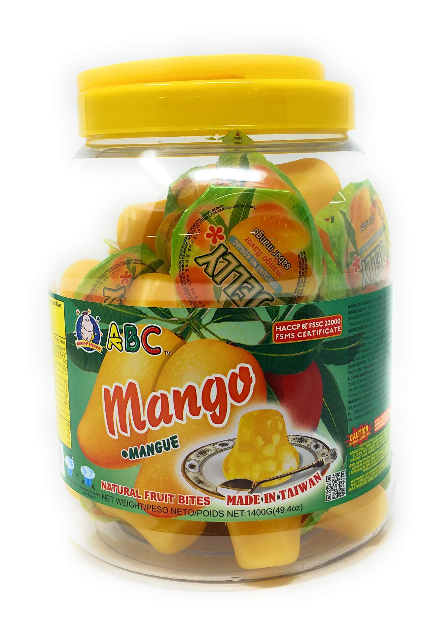Funny Hippo Mango Natural Fruit Bites, Net Wt 1400g (49.4oz) 35 Servings