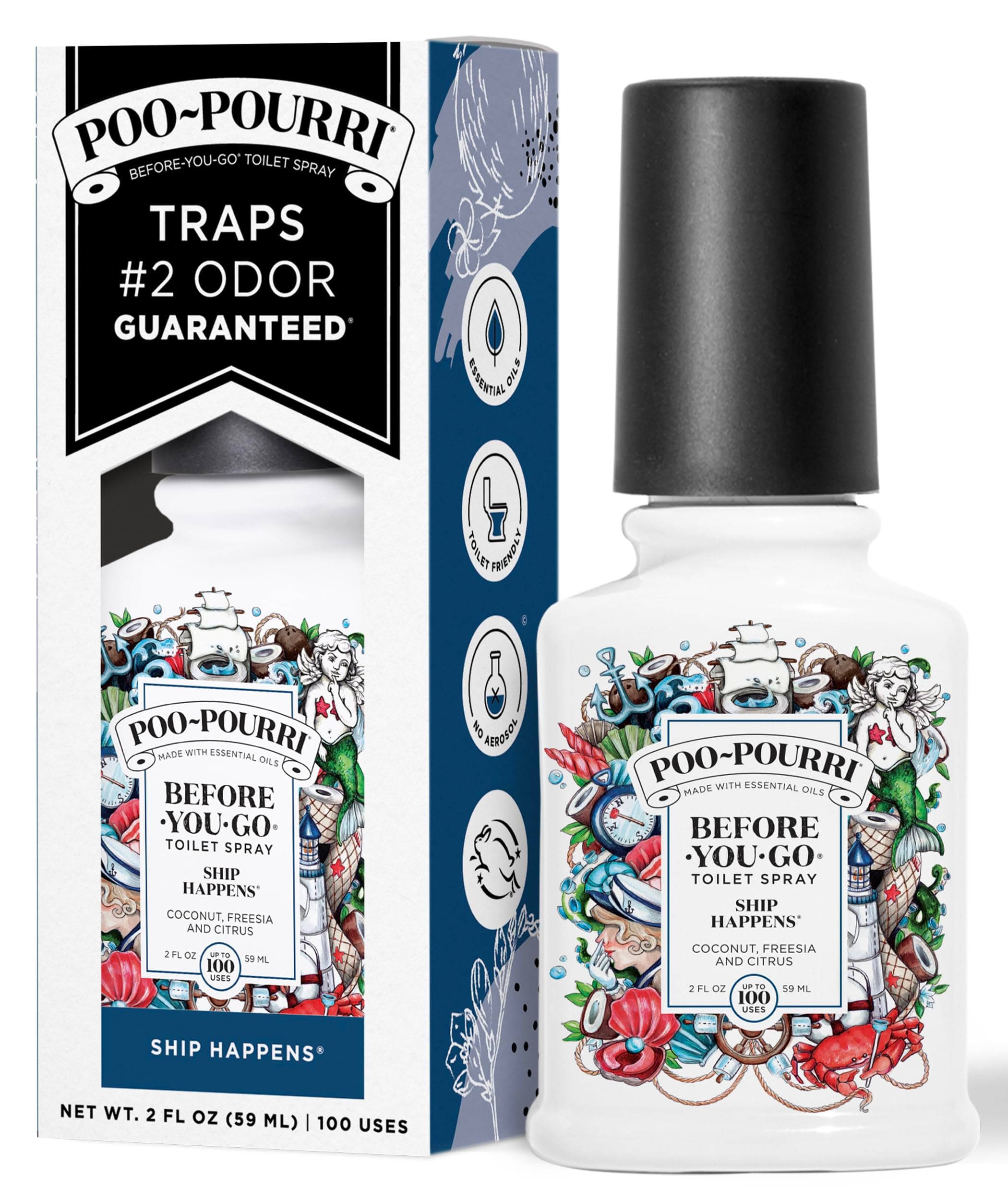 Poo-Pourri Bathroom Deodorizer, Ship Happens, 2 oz