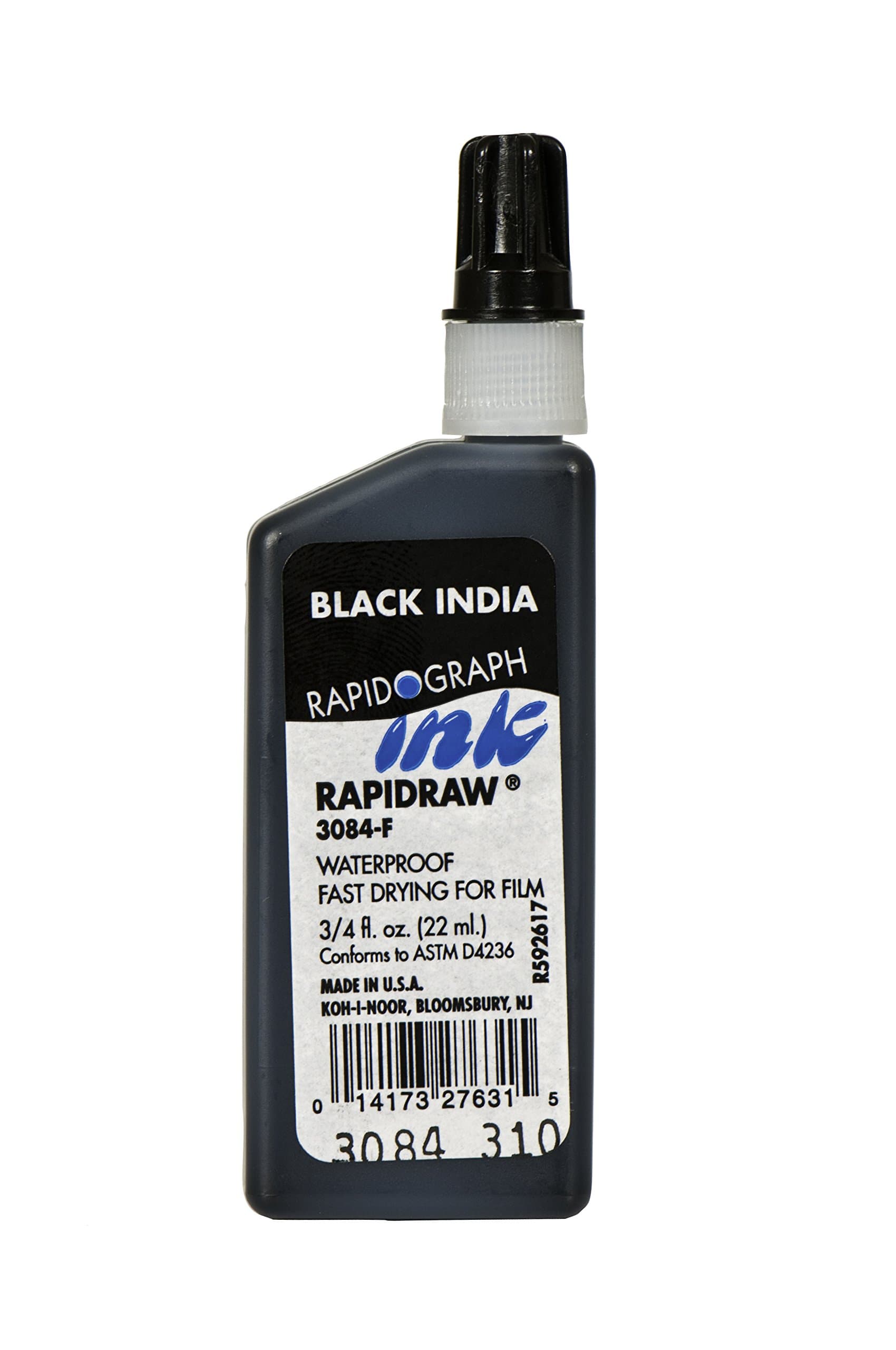 Rapidraw Pigment-Based Ink, 0.75 Oz Bottle, Black (3084F.BLA)
