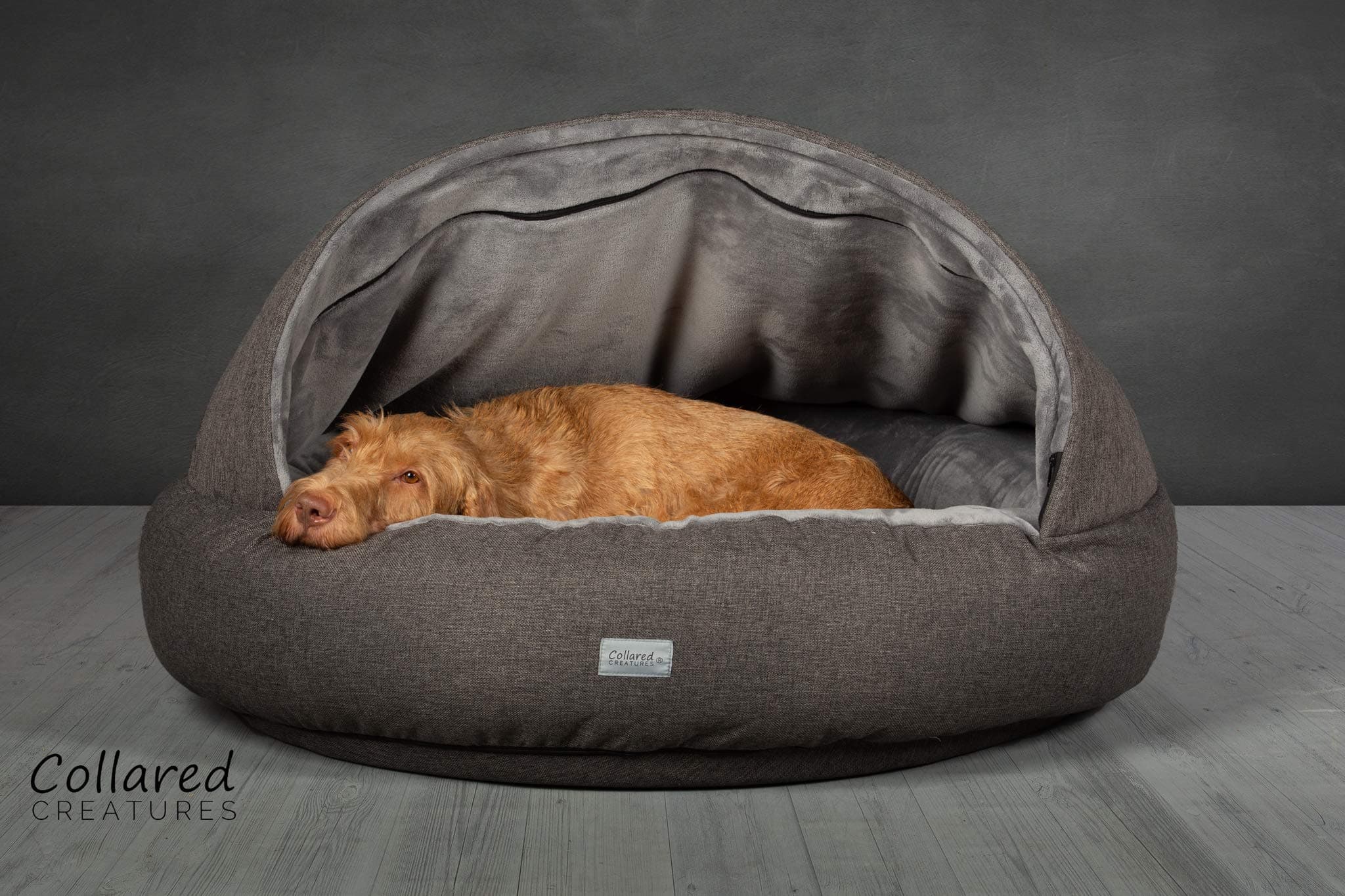 Collared Creatures Deluxe Comfort Cocoon, Dog Bed, Extra Large 125cm (49") Grey