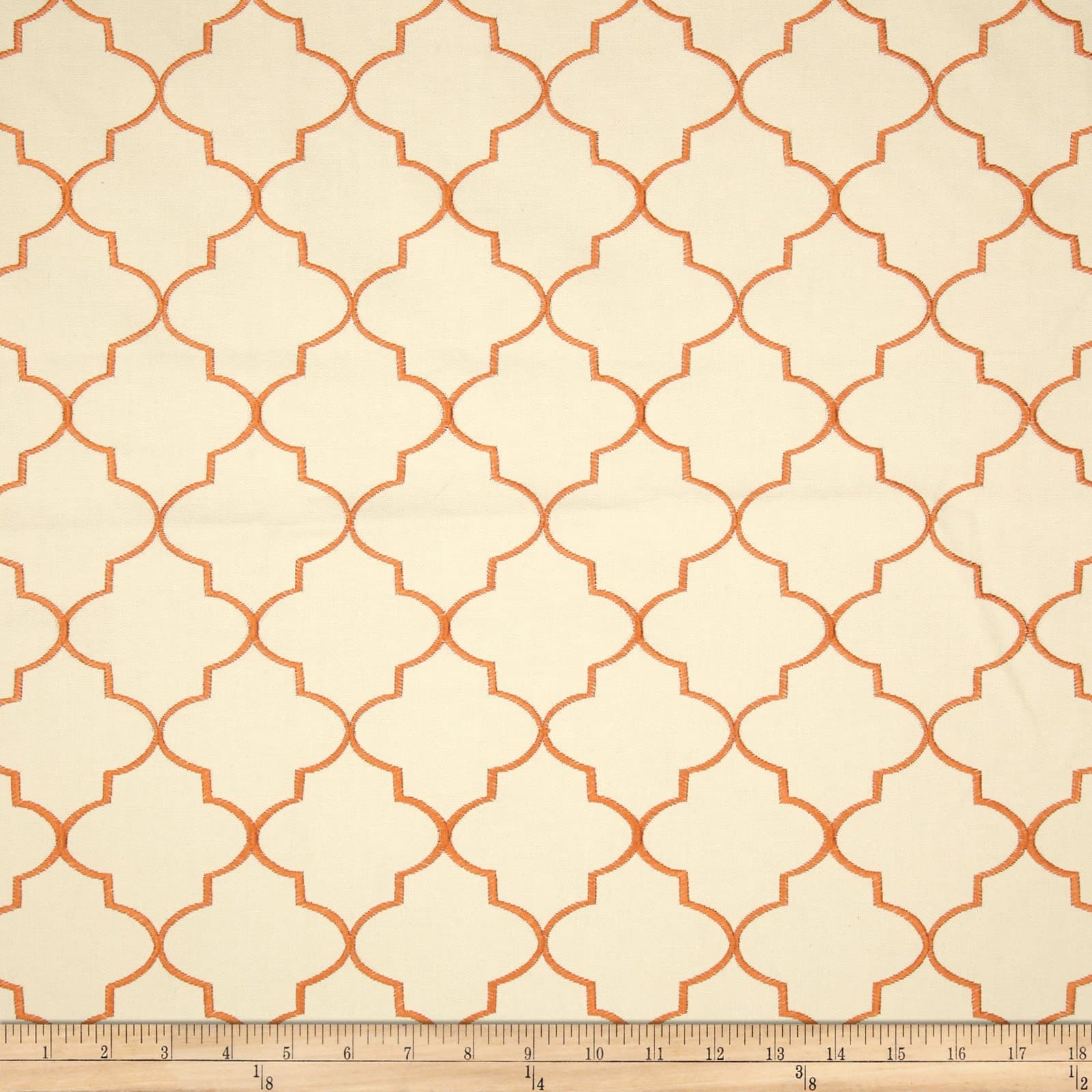 Kaslen Hepburn Embroidered Quatrefoil Nectar Fabric