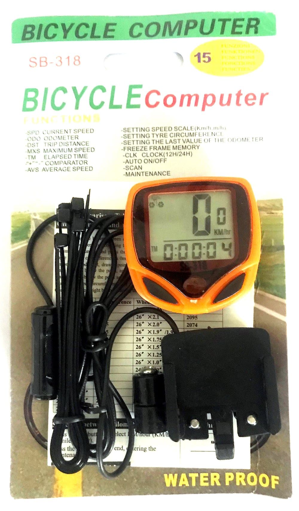 Schrodinger15 Engineering Plastics + Electronic Components Waterproof Function Bicycle Computer Odometer Speedometer Digital LCD Bike Meter, Black