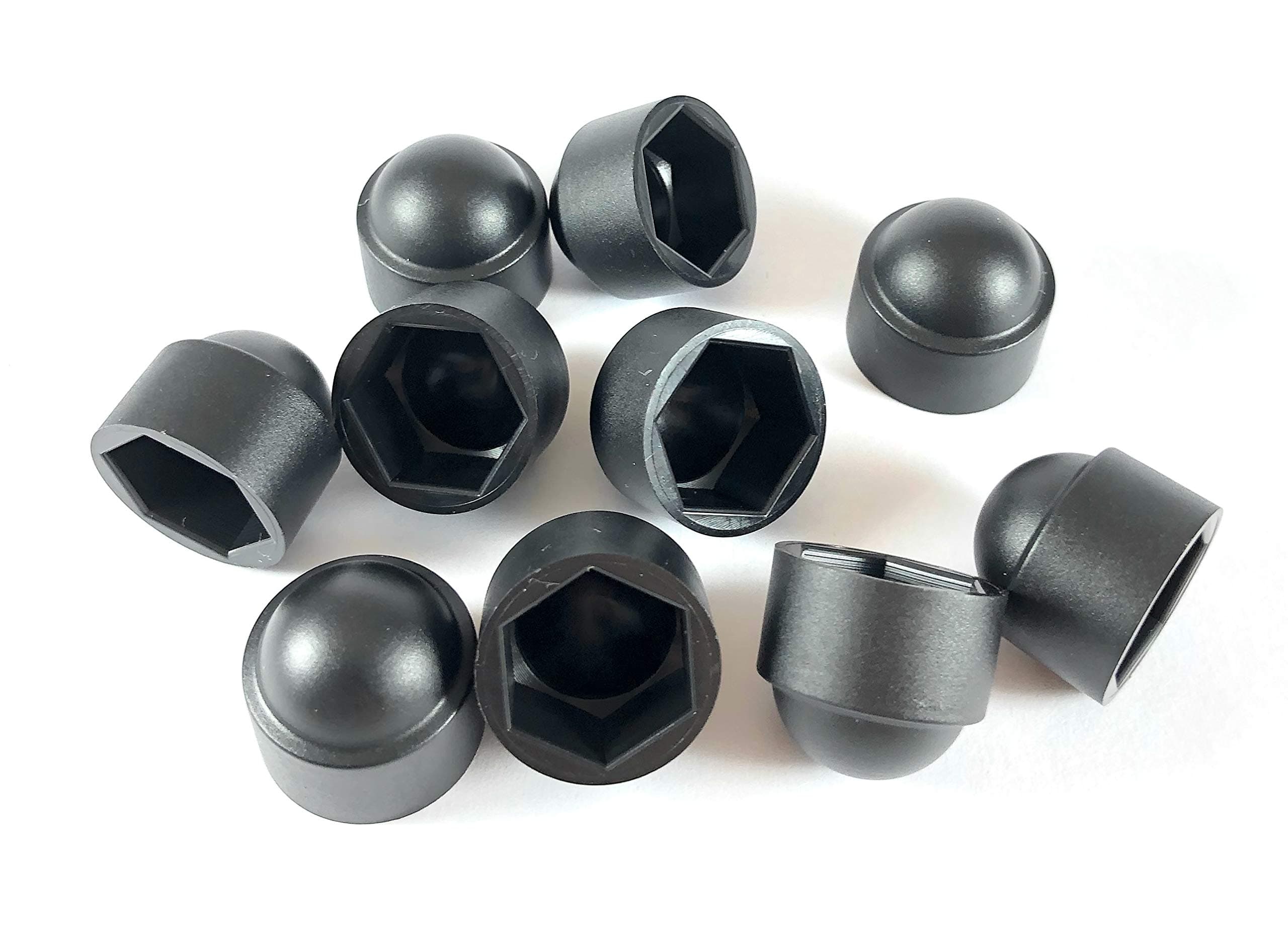 JLB Plastics UK - Black Plastic Dome Bolt Nut Protection Cap Covers (Pack of 20 Caps, M8 / 13mm Spanner)