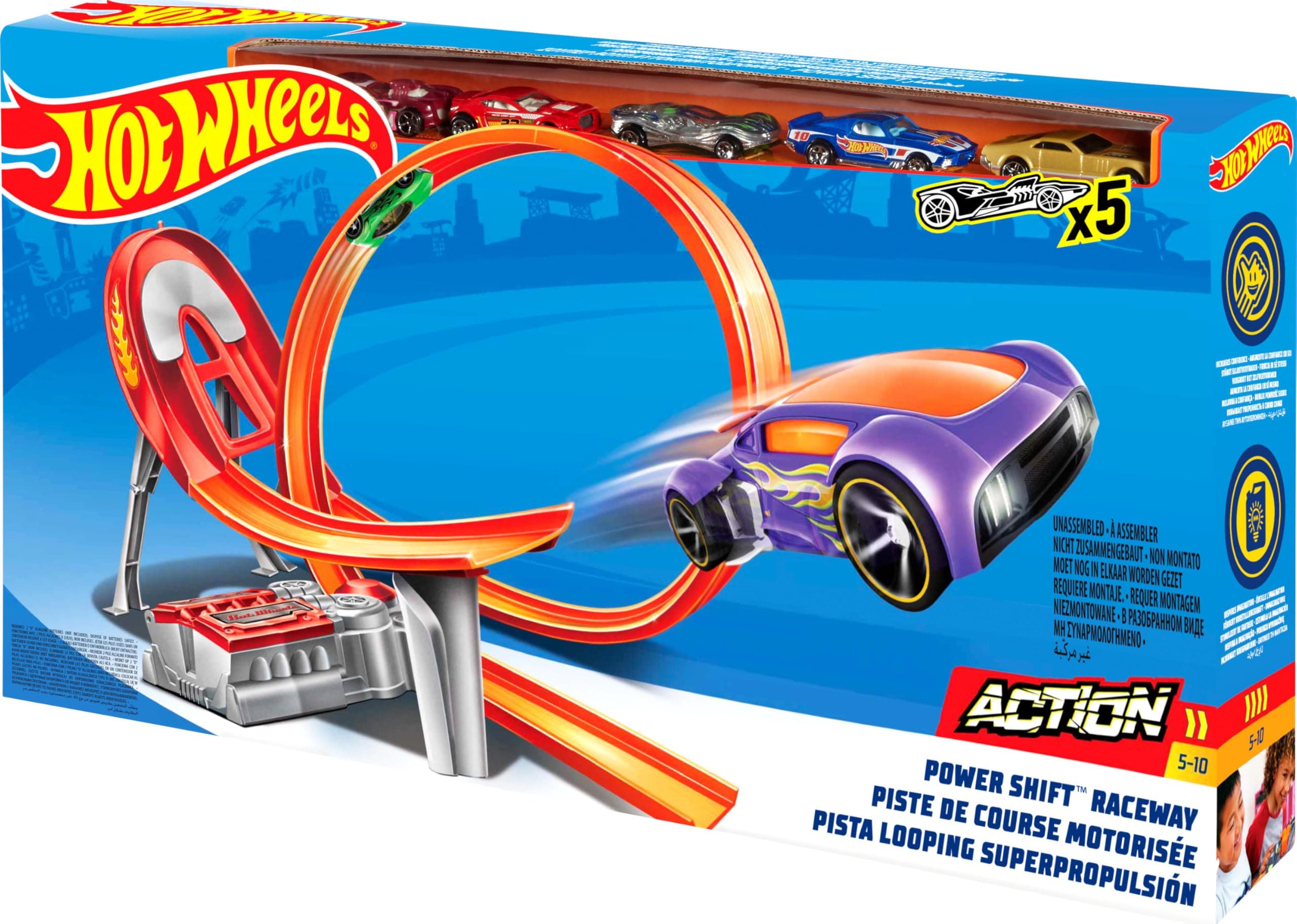 Hot Wheels Power Shift Raceway Track Set, Multi Color
