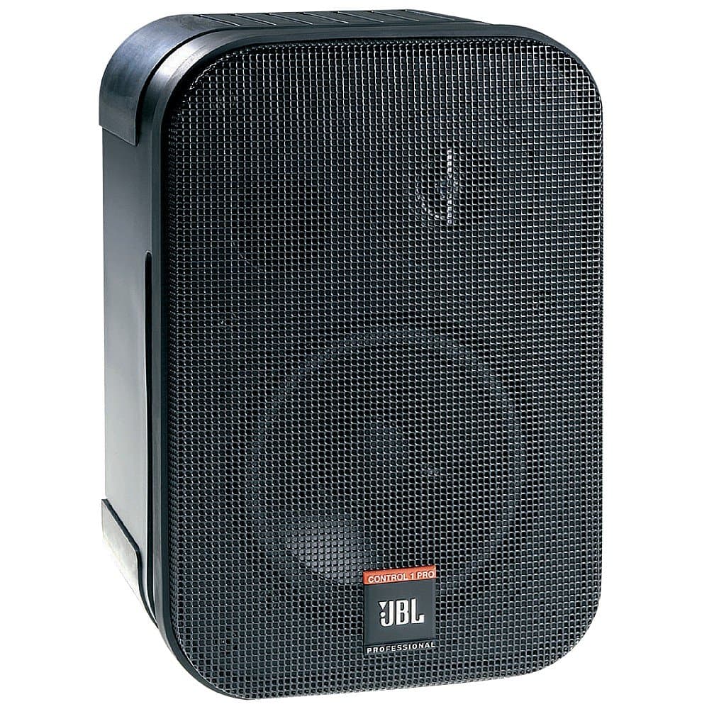 JBL Control One Speakers with Studio Sound for Monitors or Home Entertainment System, Includes Brackets for Bookshelf and Wall Mounting, Black