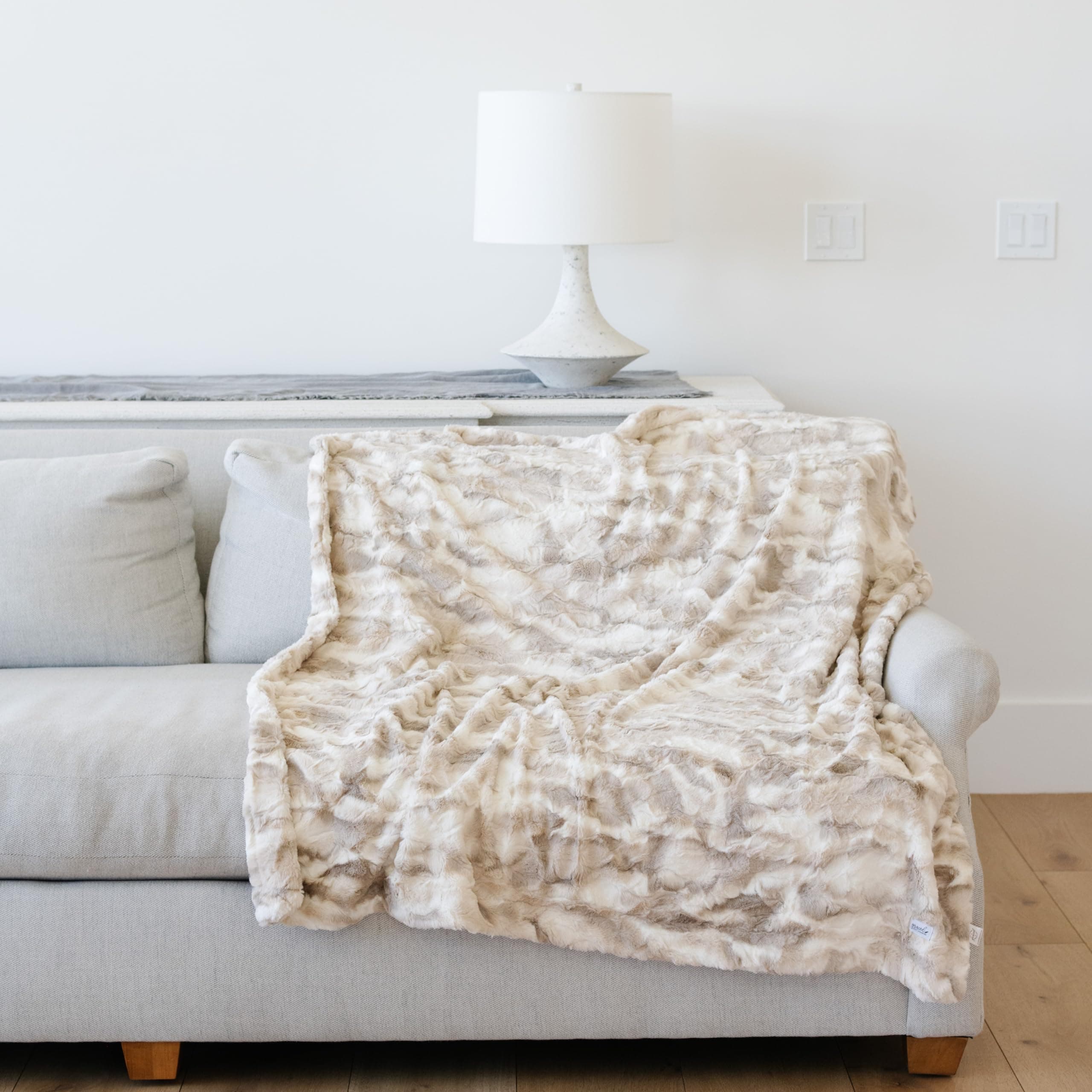 GRACED SOFT LUXURIESGRACED SOFT LUXURIES Softest Throw Blanket Warm Elegant Cozy Fluffy Thick Comfy Soft Faux Fur for Home, Couch, Sofa, Bed (Marbled Ivory, Large 50" x 60")