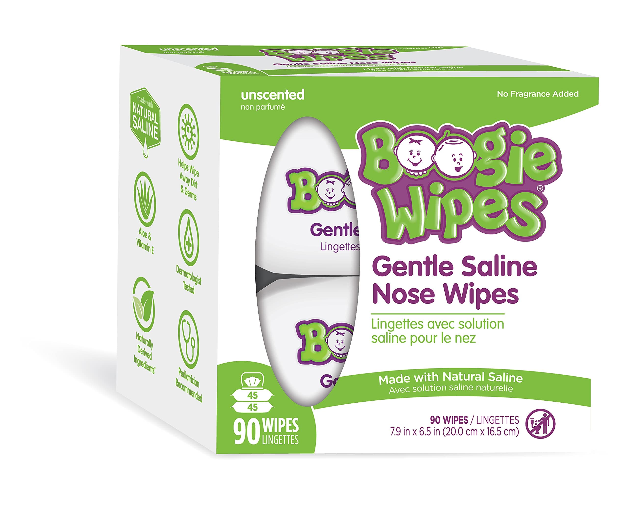 Wipes Saline Nose Wipe Unscented 90 Count