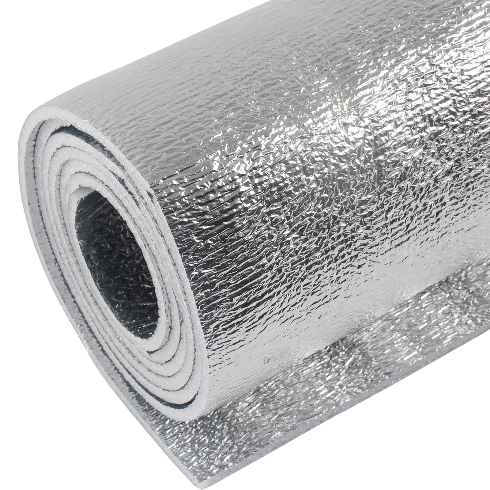 5mm Reflective Insulation Foam Core Radiant Barrier 40“ × 80” Double Side Foil Cold and Heat Shield Thermal Insulation for Ceilings,Walls,Steel Buildings,Roofing ect