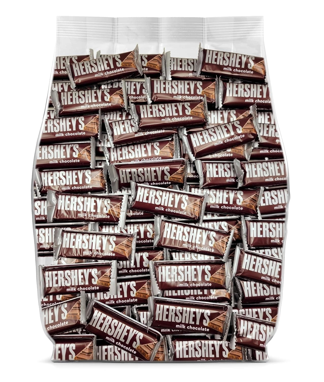 Hershey Milk Chocolate Bars Bulk Candy - 65 Individually Wrapped Chocolate Bars - Bulk Chocolate Candy Individually Wrapped for Sharing and Snacking - Chocolate Candy Bulk Pack - 65 Snack Size Hershey bars Bulk Bag (2 Pounds)