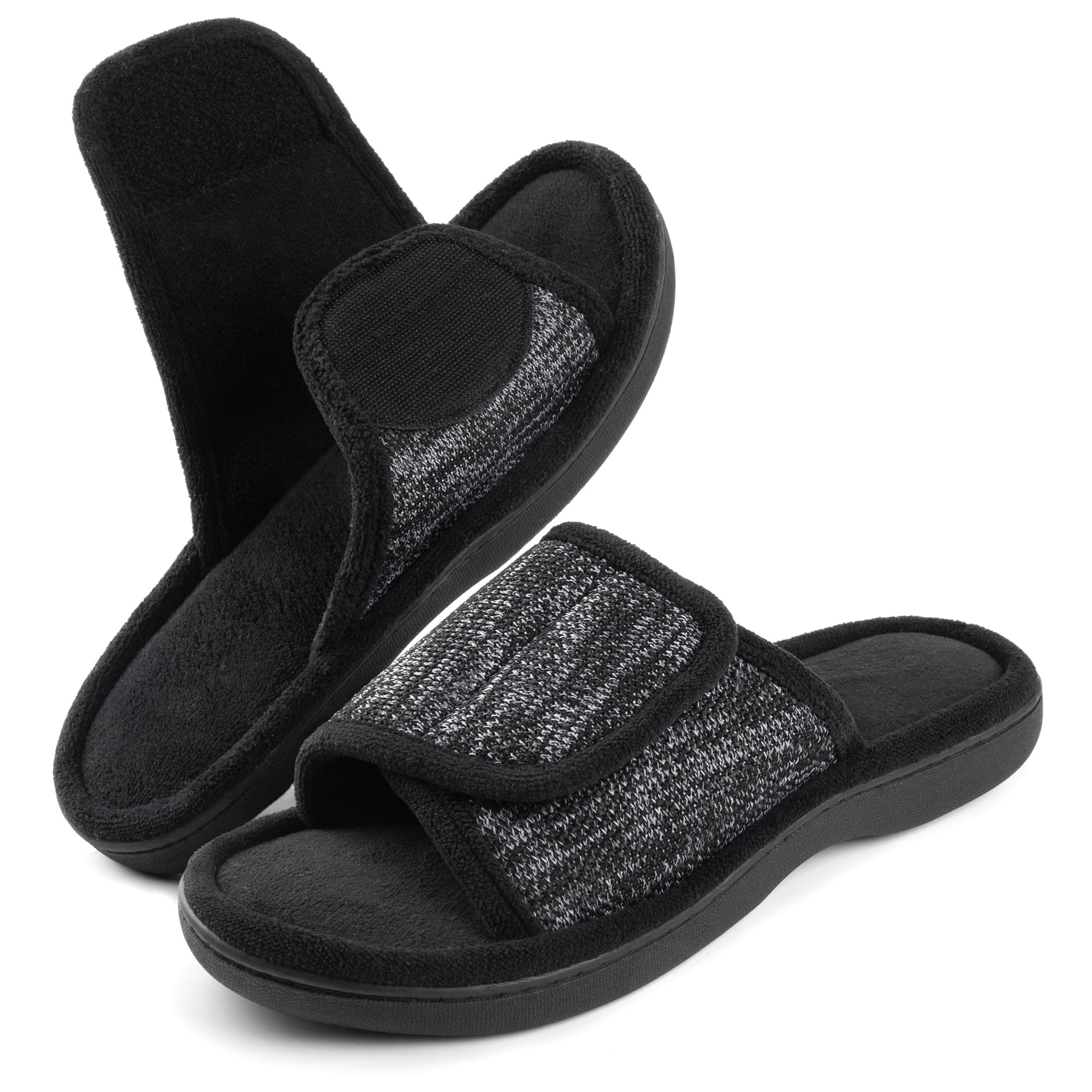 Men's Adjustable Wrap Memory Foam Slide Slipper