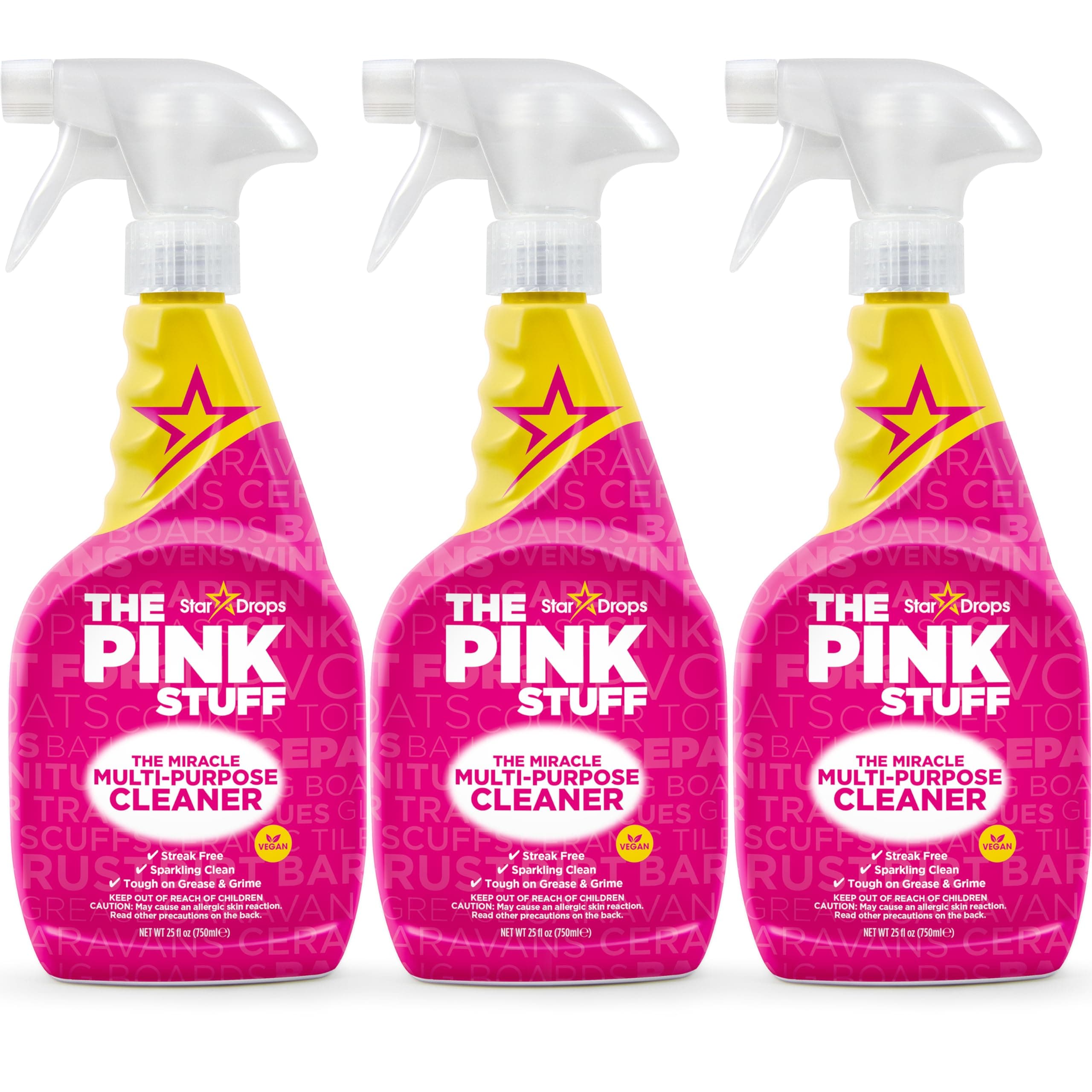 The Pink Stuff - The Miracle Multi-Purpose Cleaning Spray 750ml 3-Pack Bundle (3 Multi-Purpose Spray)
