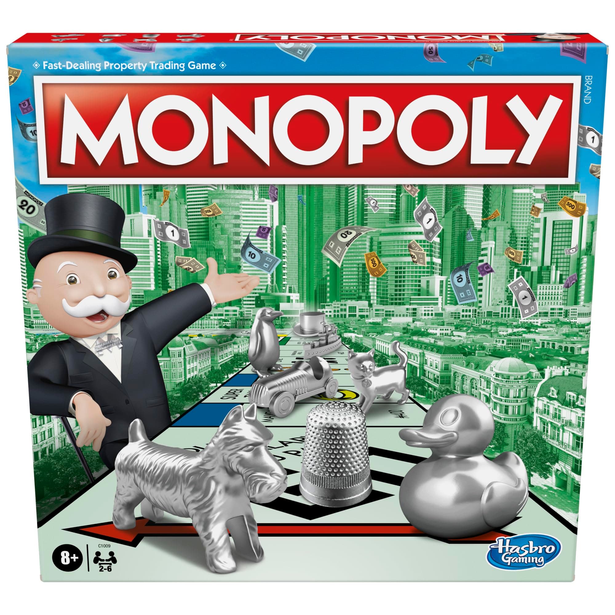Hasbro Gaming Monopoly, Strategy Board Game for 8+ Year Old Kids, 2-6 Players, Family Games for Children and Adults