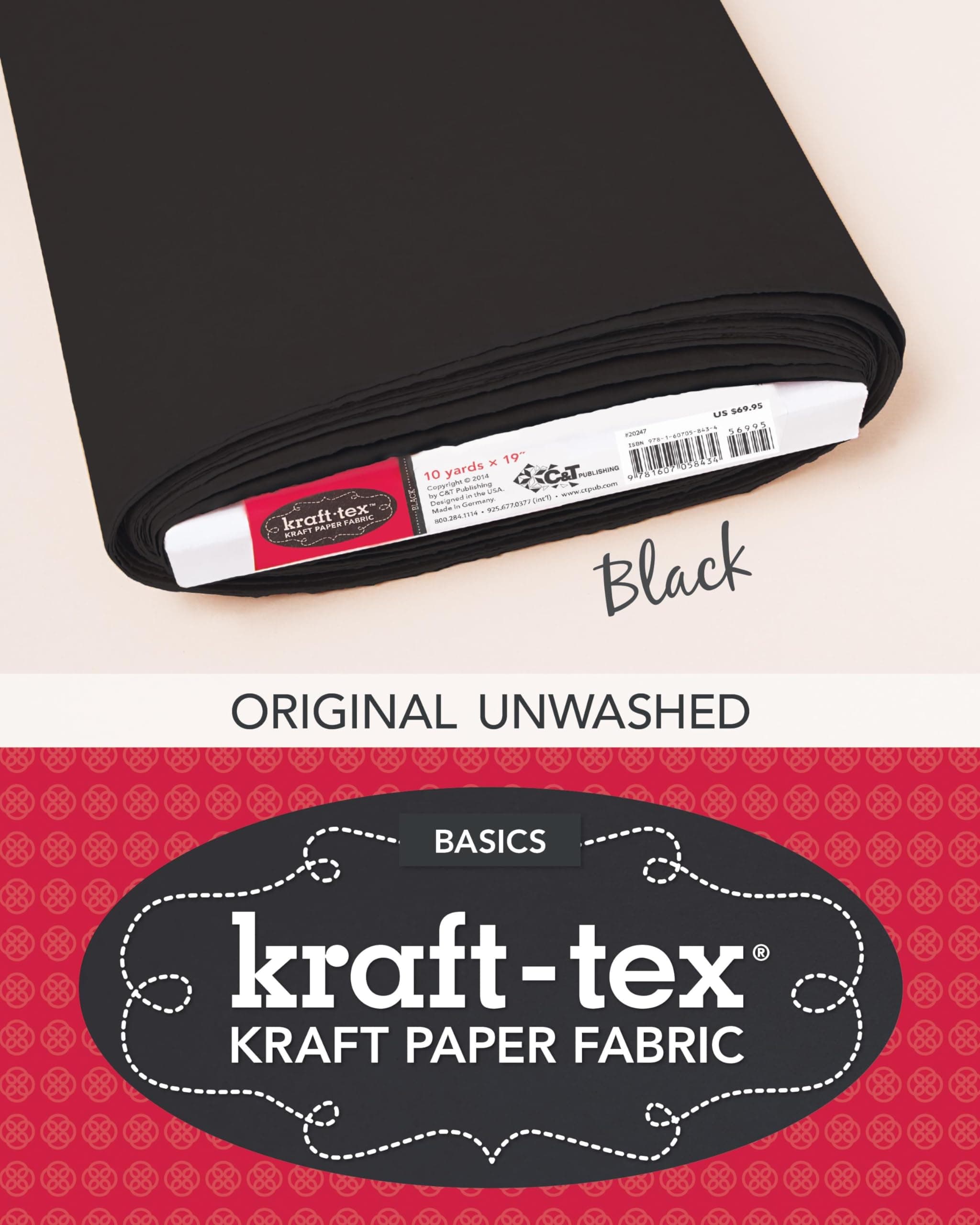 kraft-tex™ Basics Bolt, Black: Kraft Paper Fabric