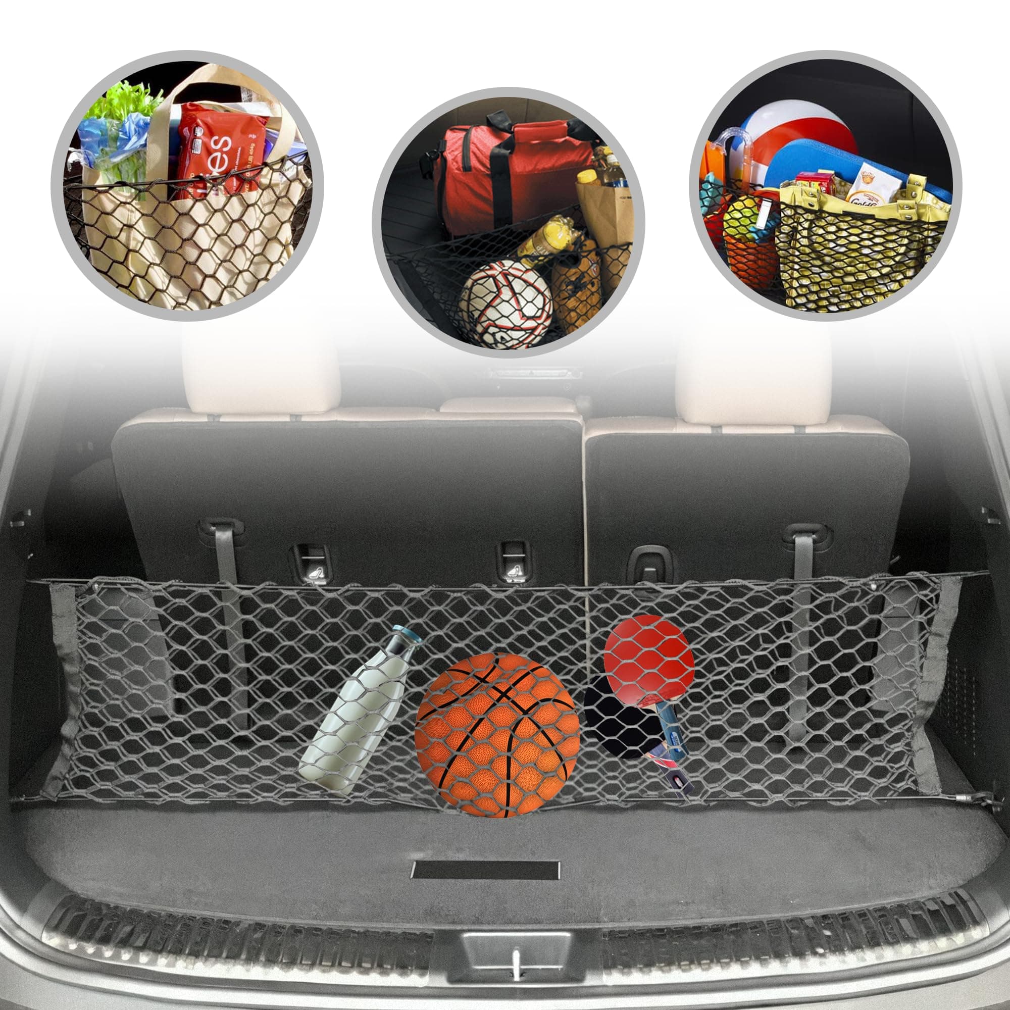 Envelope Style Automotive Elastic Trunk Mesh Cargo Net for KIA Telluride 2020-2024 - Premium Trunk Organizers and Storage - Luggage Net for SUV - Best Car Organizer for KIA Telluride