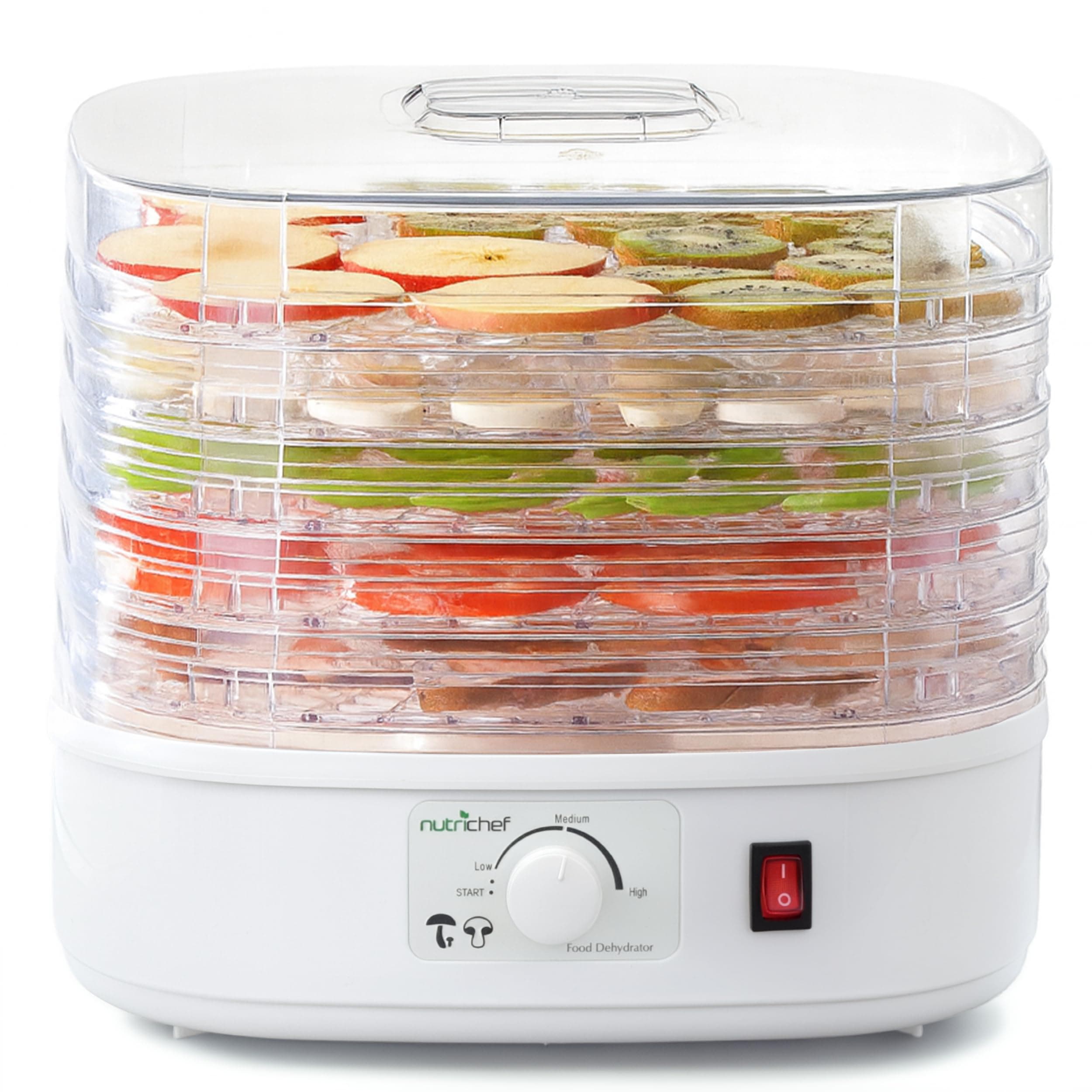 Nutrichef Food Dehydrator Machine | Multi-Tier Appliance for Home Use | Perfect for Beef Jerky, Fruits, Vegetables & Dog Treats | High-Heat Circulation | 5 Stackable Trays