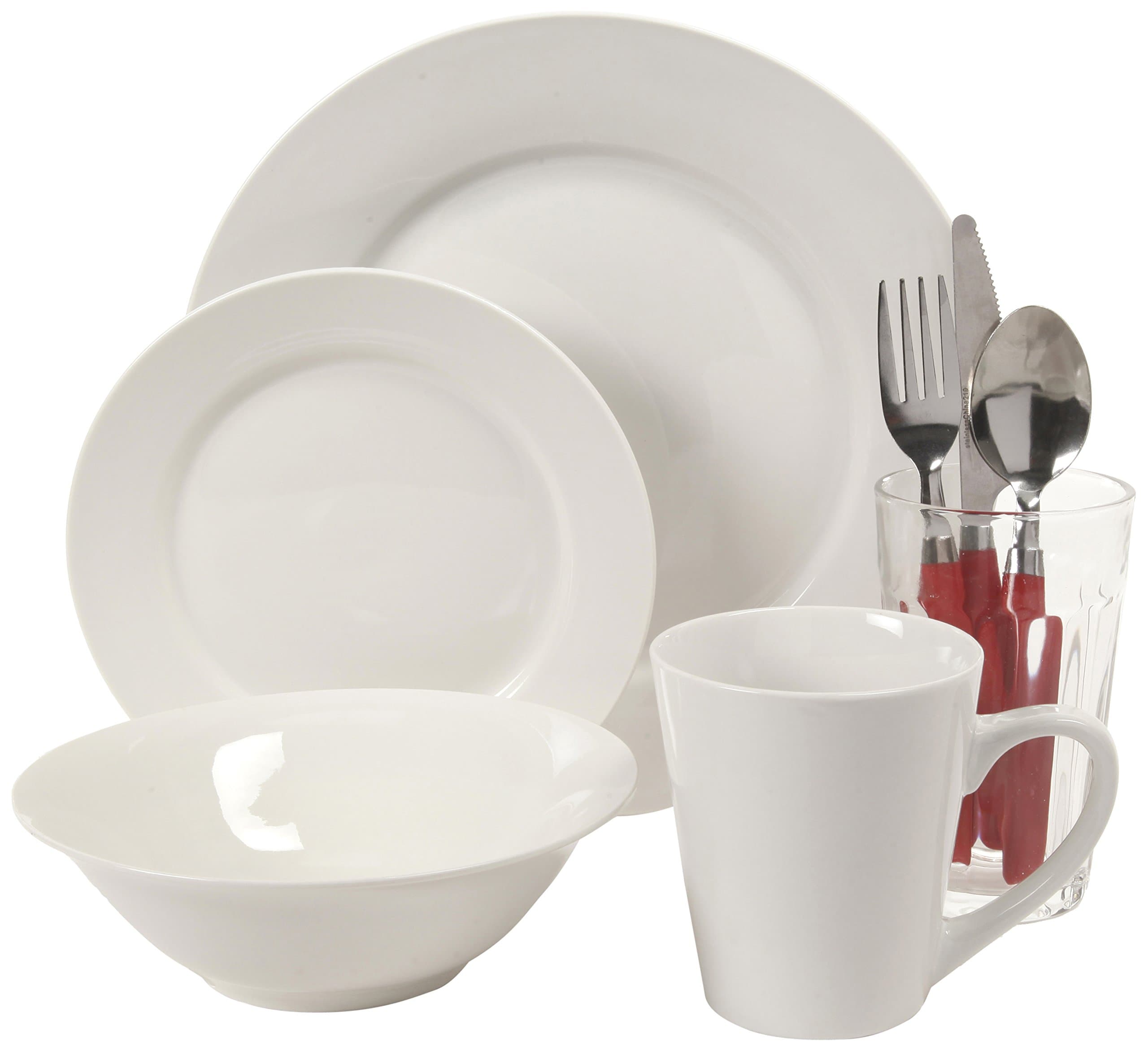 Regal II 32-Piece Fine Ceramic Dinnerware Combo Set, White