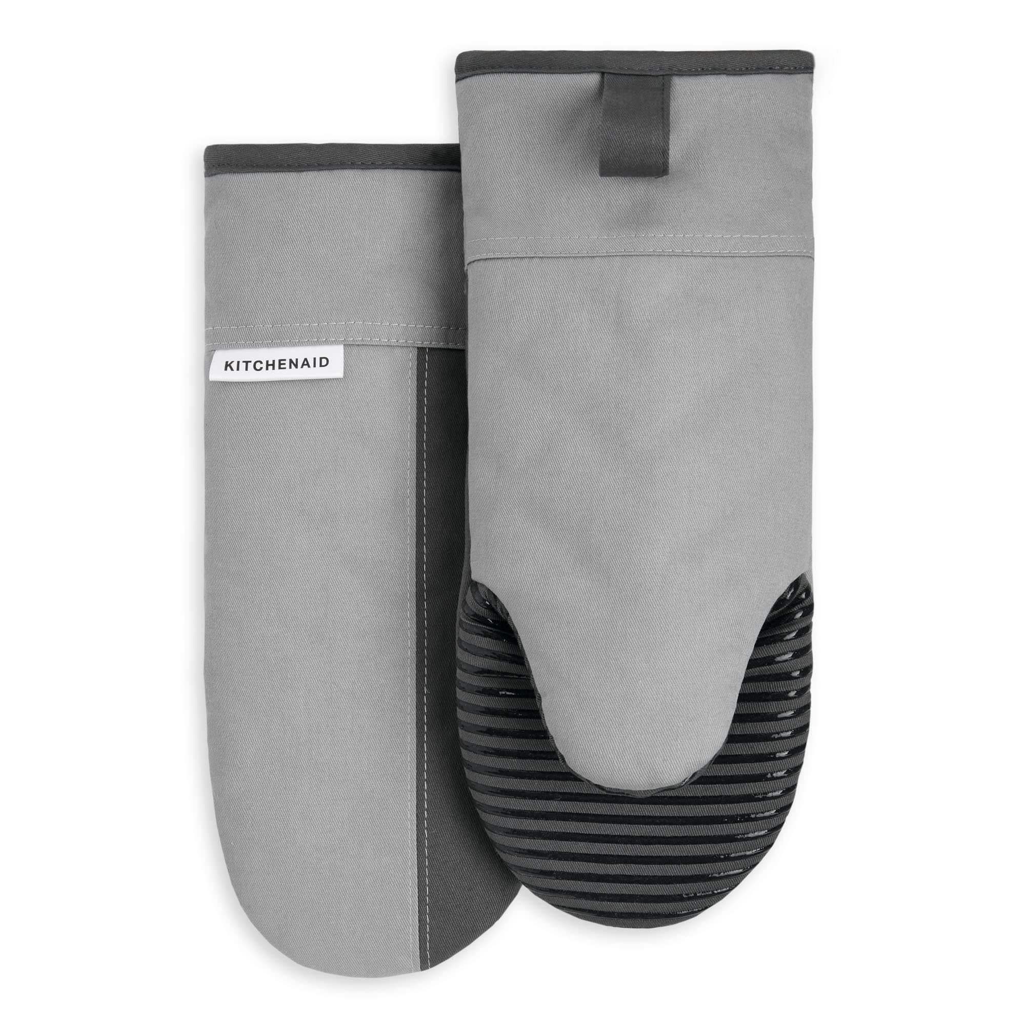 Beacon Two-Tone Non-Slip Oven Mitt Set, Cool Grey/Frost Grey, 5.75"x13", 2 Piece