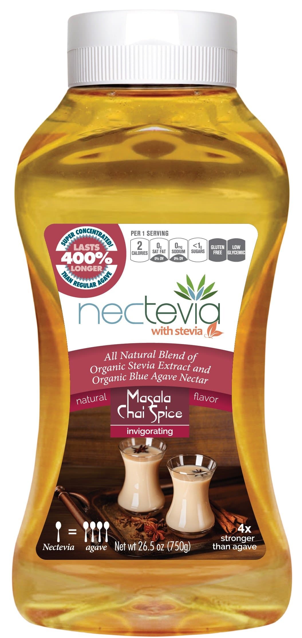 Nectevia Masala Chai Spice - Stevia Infused Agave Nectar, 1 Pack