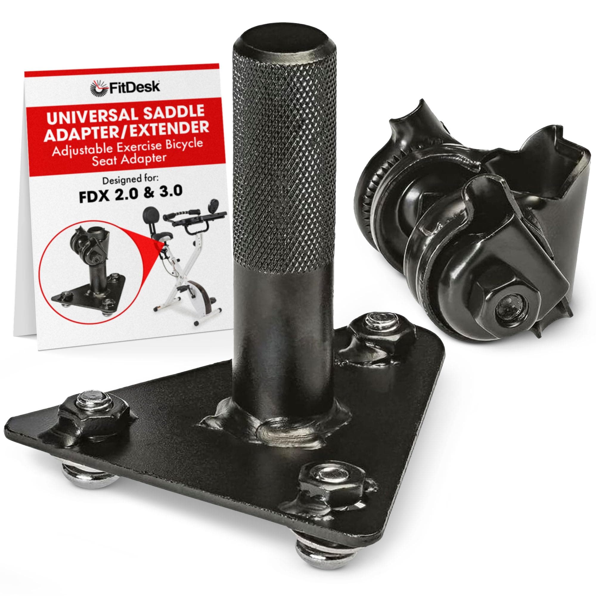 Universal Saddle Extender for FDX 2.0 & 3.0 - Adjustable Bike Seat Post Riser Adapter, Increases Saddle Height by 3.5 Inches, Steel Post Extension, Exercise Bicycle Seat Adapter