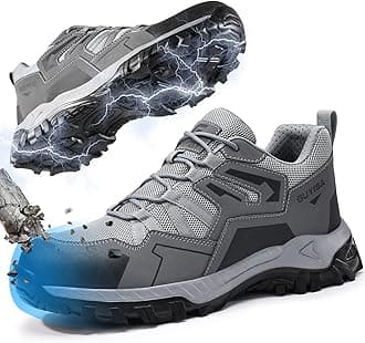 Steel Toe Shoes Men Work Safety Shoes Industrial Construction Shoes Mid Cut Industrial Boots Work Sneakers Comfortable Lightweight Safety Shoes for Work