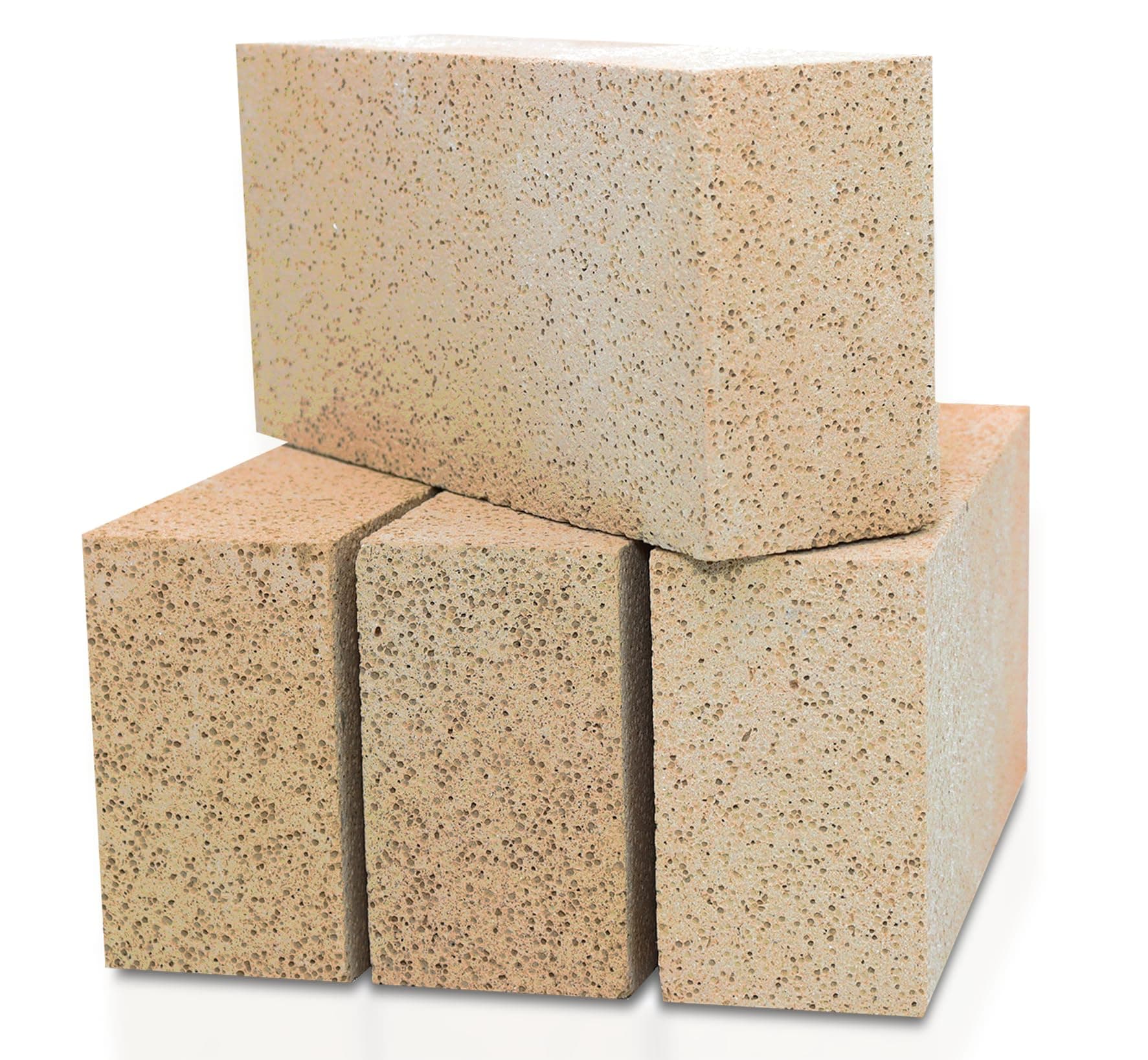 Insa-4 Lightweight & Insulating Fire Bricks - 2500F Pack of 4 - Size 9" x 4.5" x 2.5" - Fireclay, Chamotte Firebricks for Ovens, Forges, Kilns, Fireplaces, Wood Stoves, Steel Furnaces
