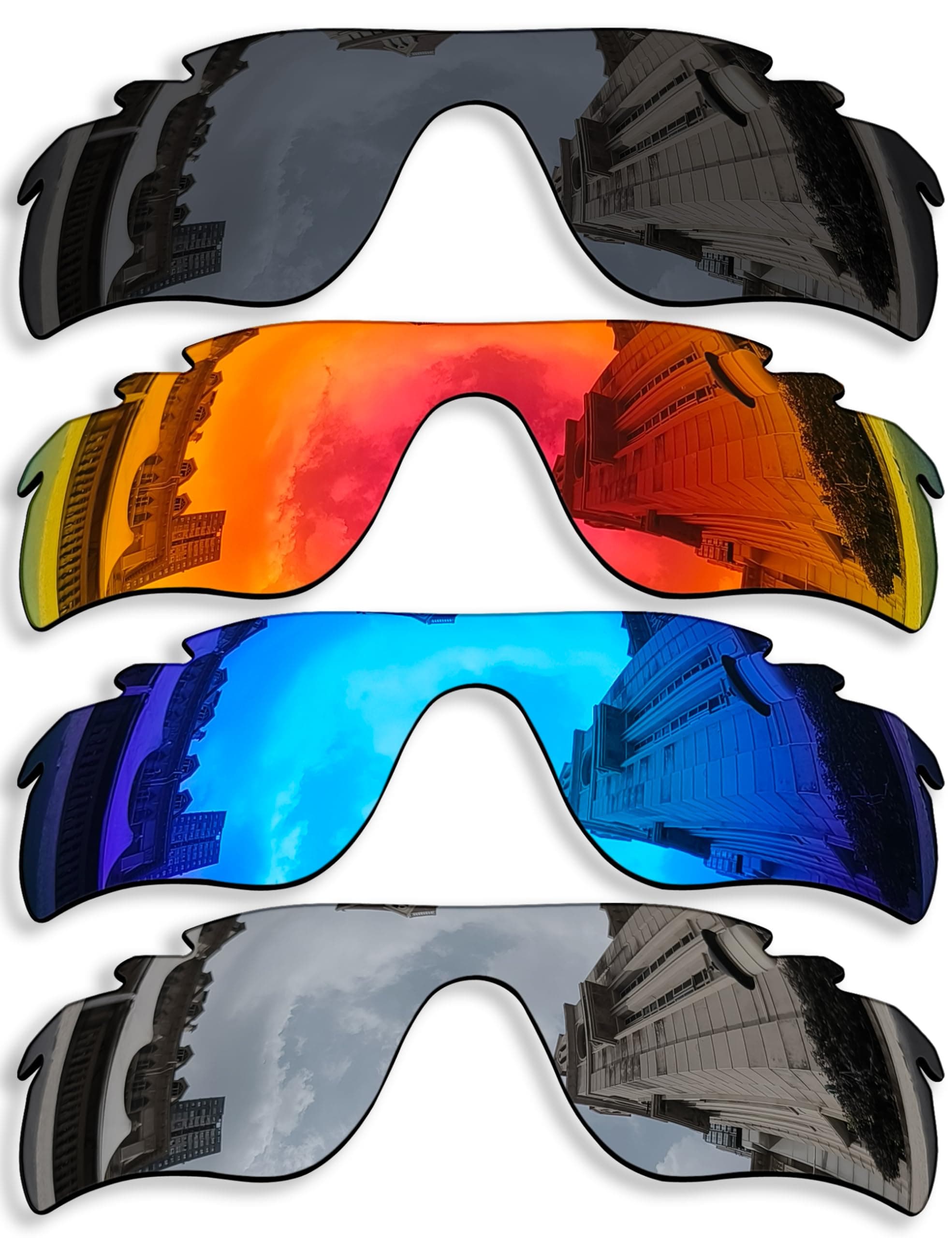 4 Pieces Polarized Replacement Lenses for Oakley Radarlock Path Vented/Radarlock Path Vented Asian Fit (AF) OO9206 Sunglasses, Anti-Scratch and Impact Resistant