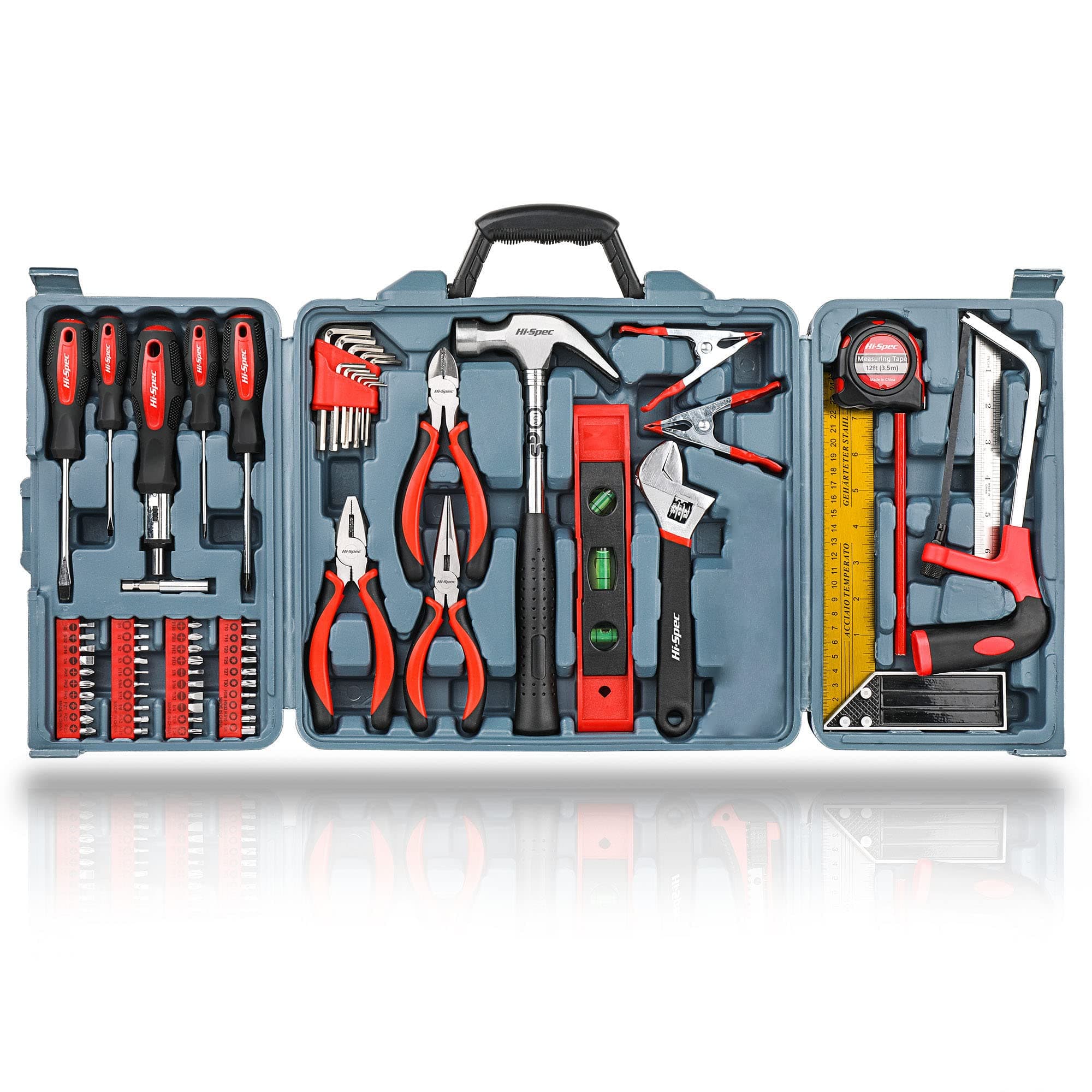 71pc Home & Office DIY Tool Kit Set. Complete Household Tool Box with Essential Hand Tools Included for Basic General Repairs & Maintenance